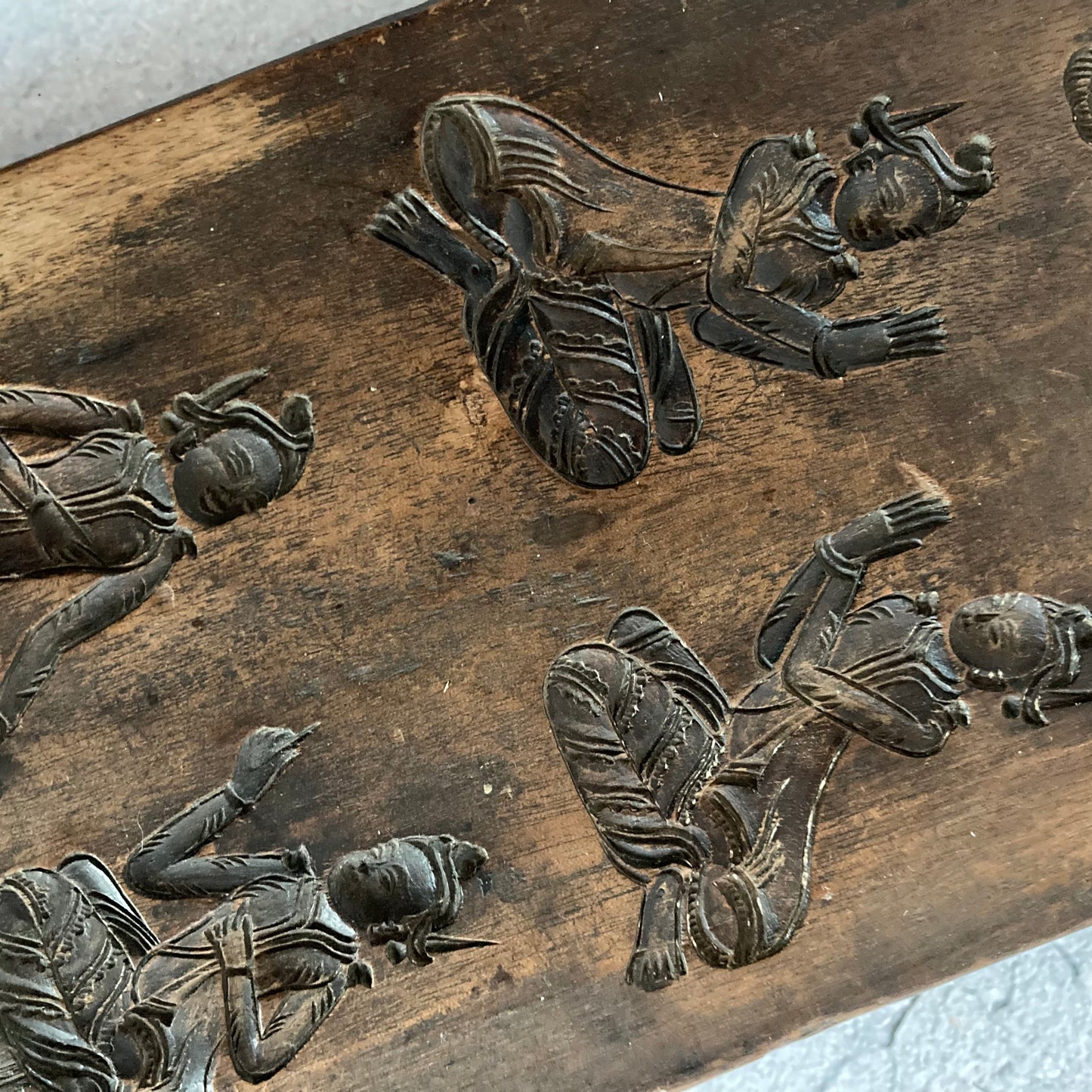 Antique Double Sided Biscuit Cookie Mould | Burmese Figures