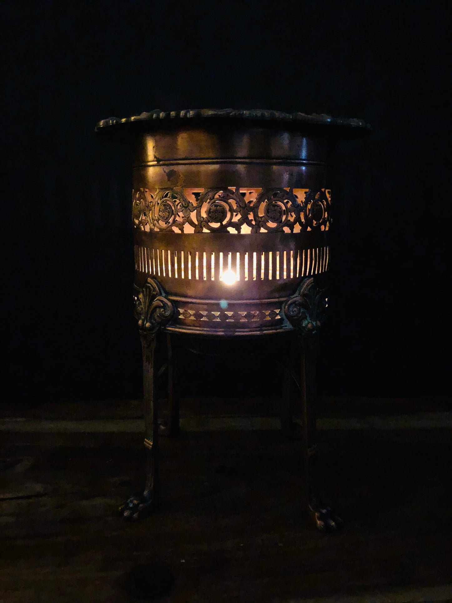 English Old Sheffield Plate High Bottle Holder / candle holder