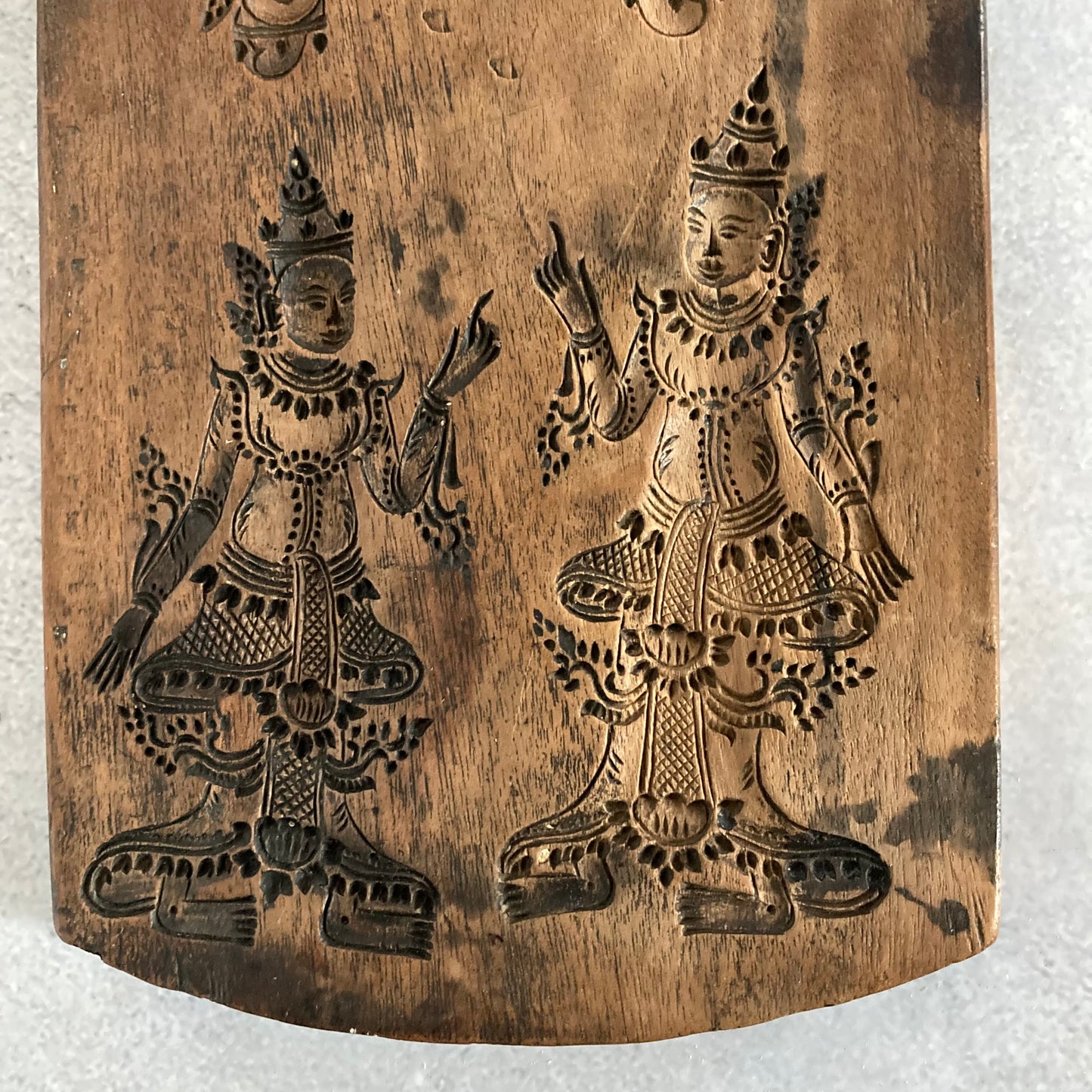 Antique Double Sided Biscuit Cookie Mould | Burmese Figures