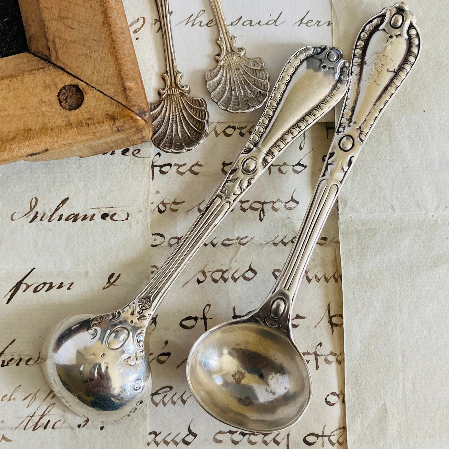 Antique Silver Mustard Spoon London 1857 