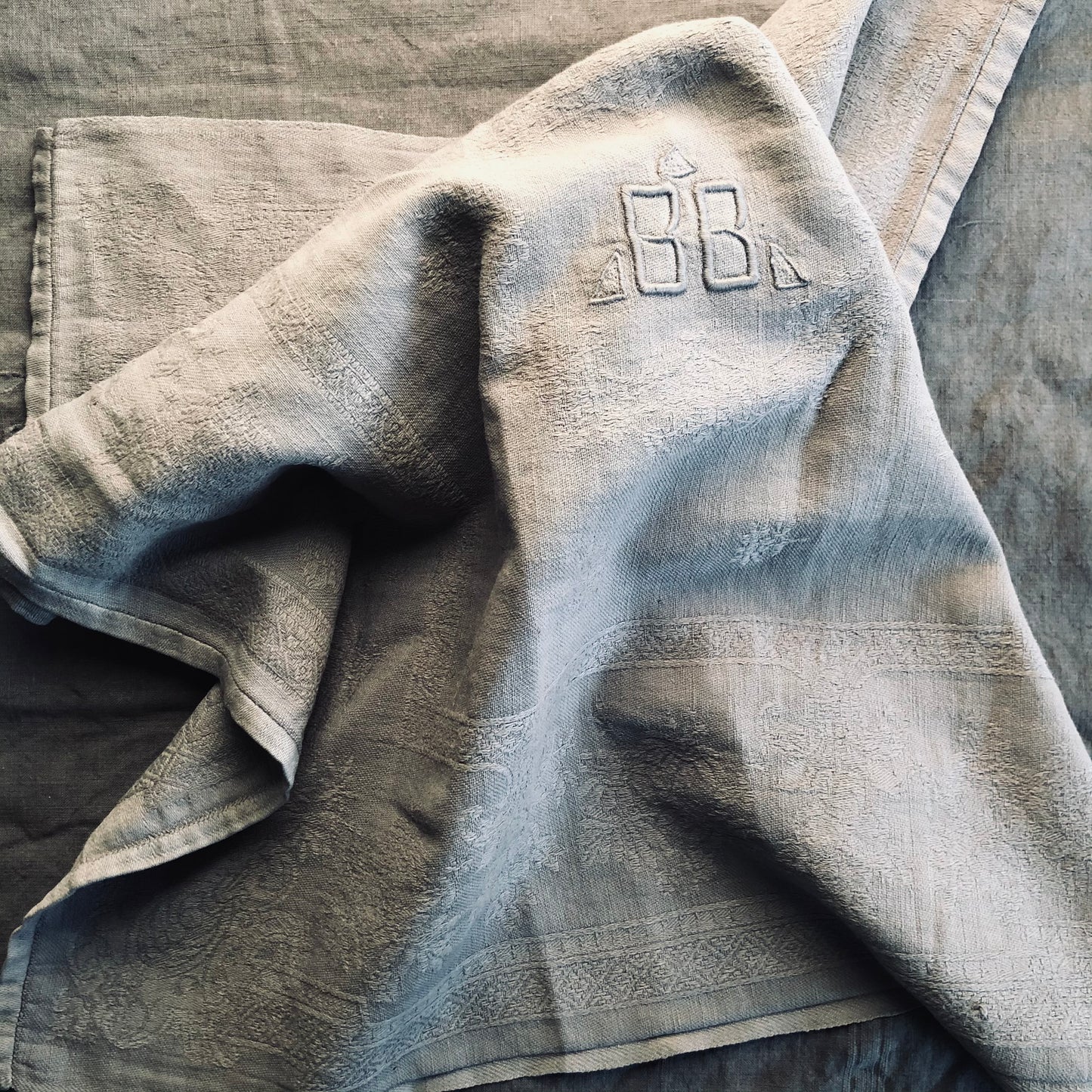Luxury French Vintage Grey Linen Napkins