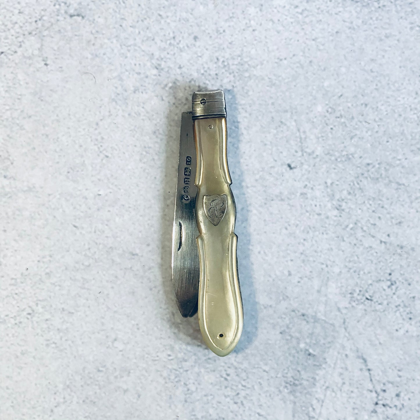 Antique silver Folding Fruit Knife 1851
