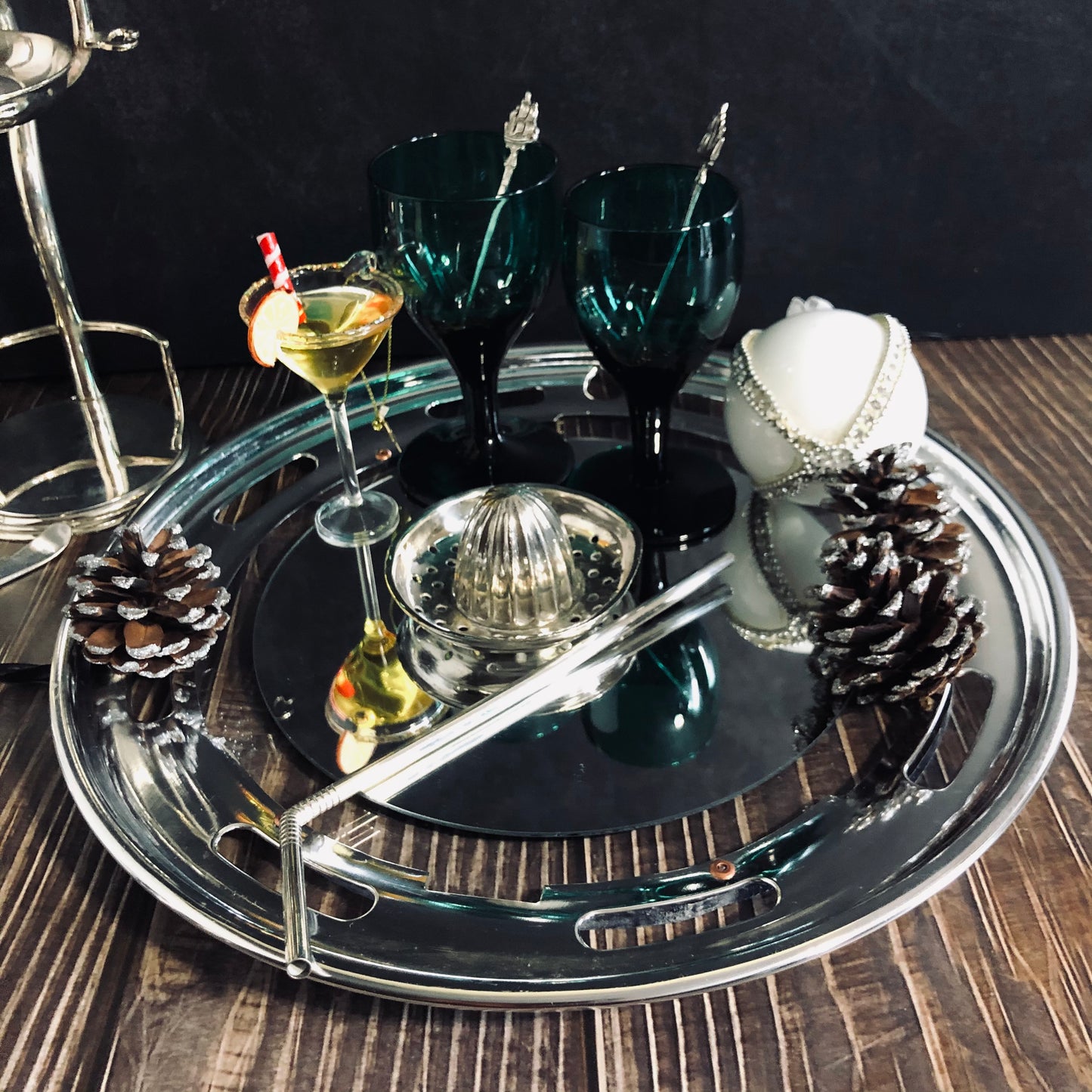 Antique Handblown Turquoise Green Wine | Liquor Glasses
