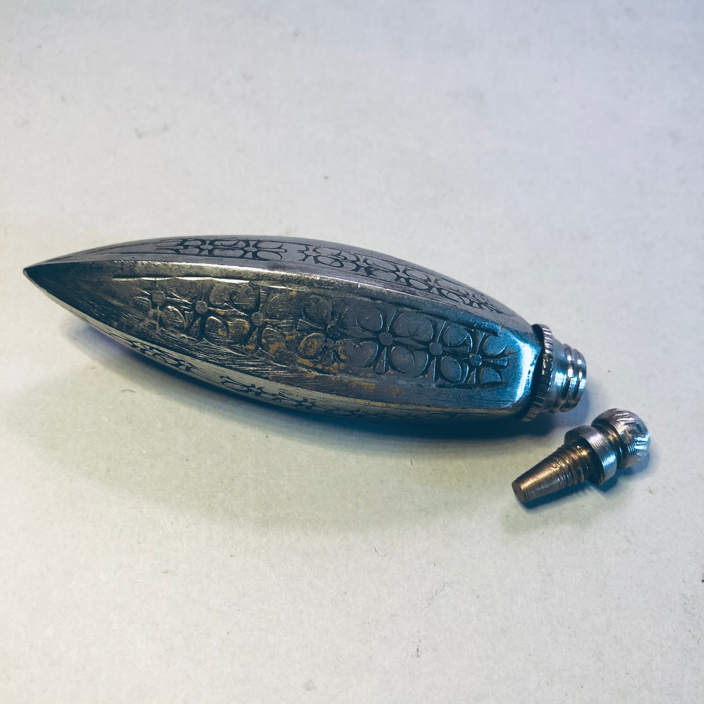 Antique Silver Kohl Bottle / Scent Bottle from Afghanistan