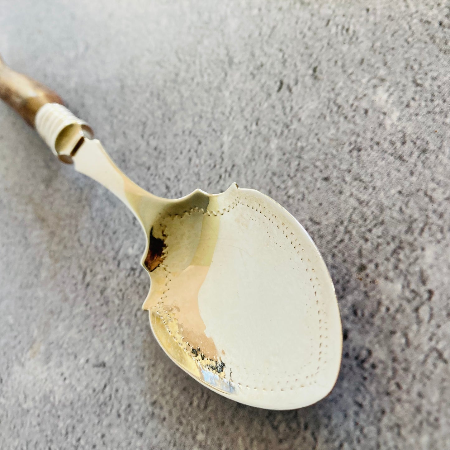 Antique Silver Stag Horn Jam Spoons