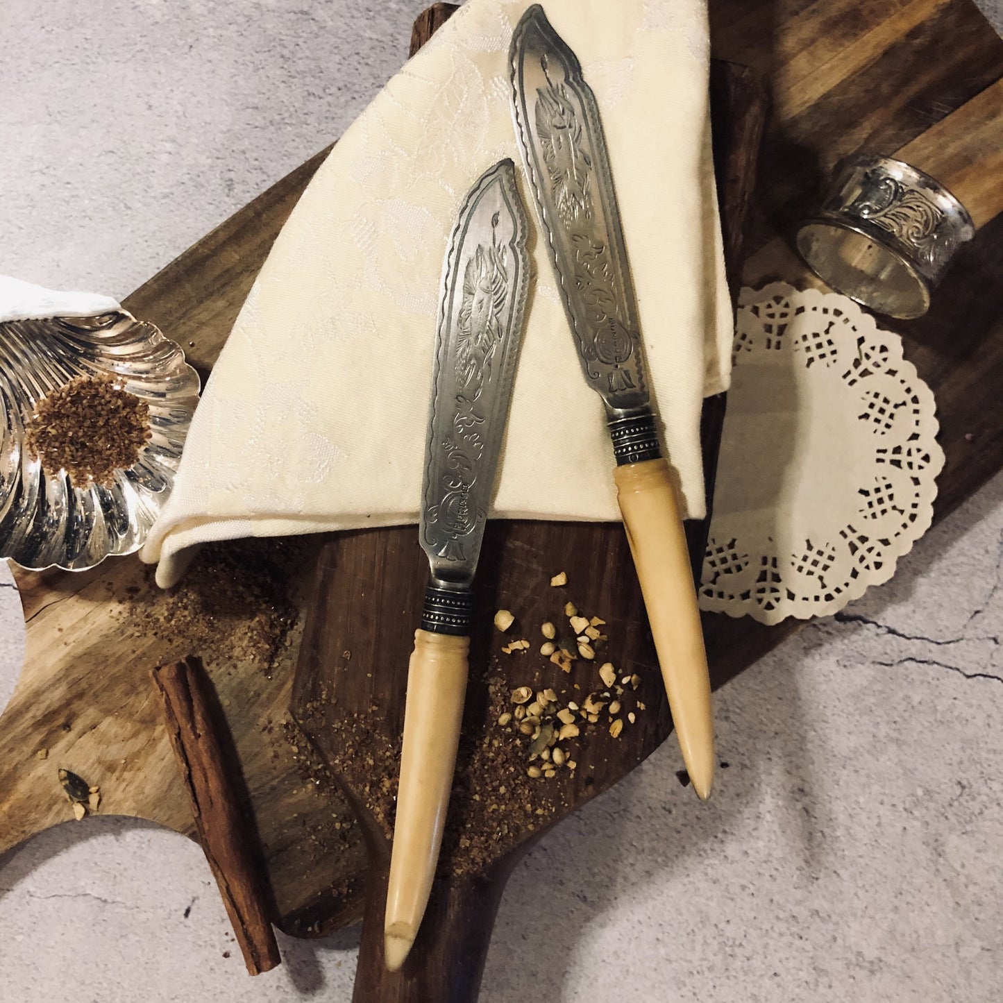 Fish Knives With Engraved Blades Richard Morton Sheffield 1885