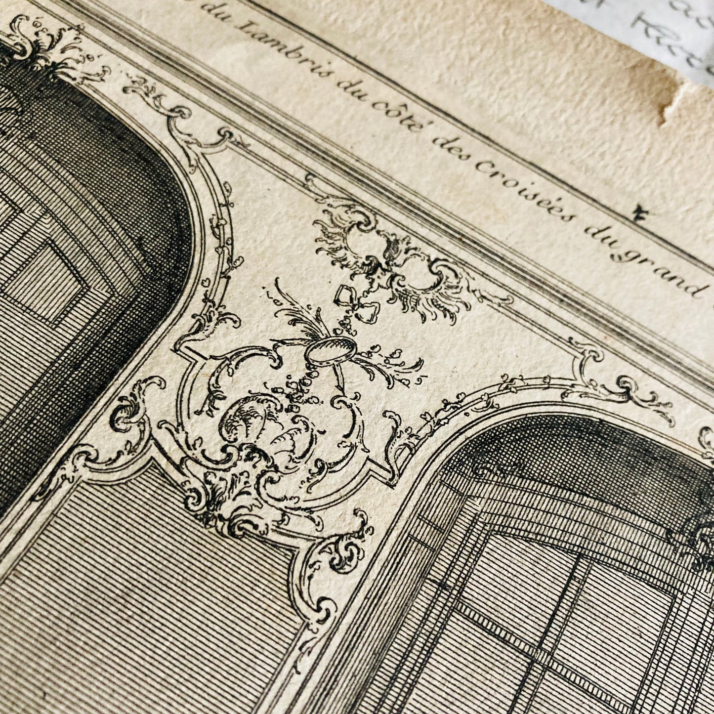 Antique Architectural French Palace Etching