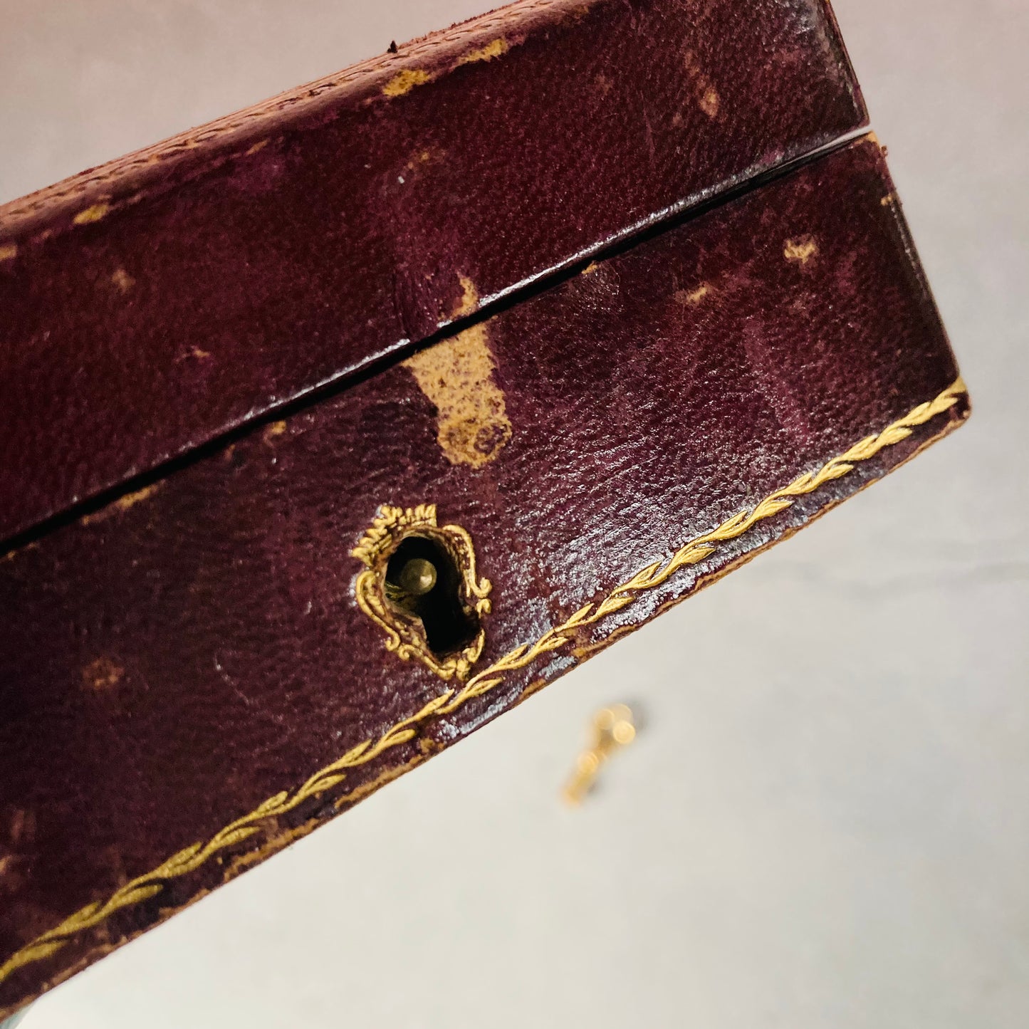 Antique Leather Florentine Box