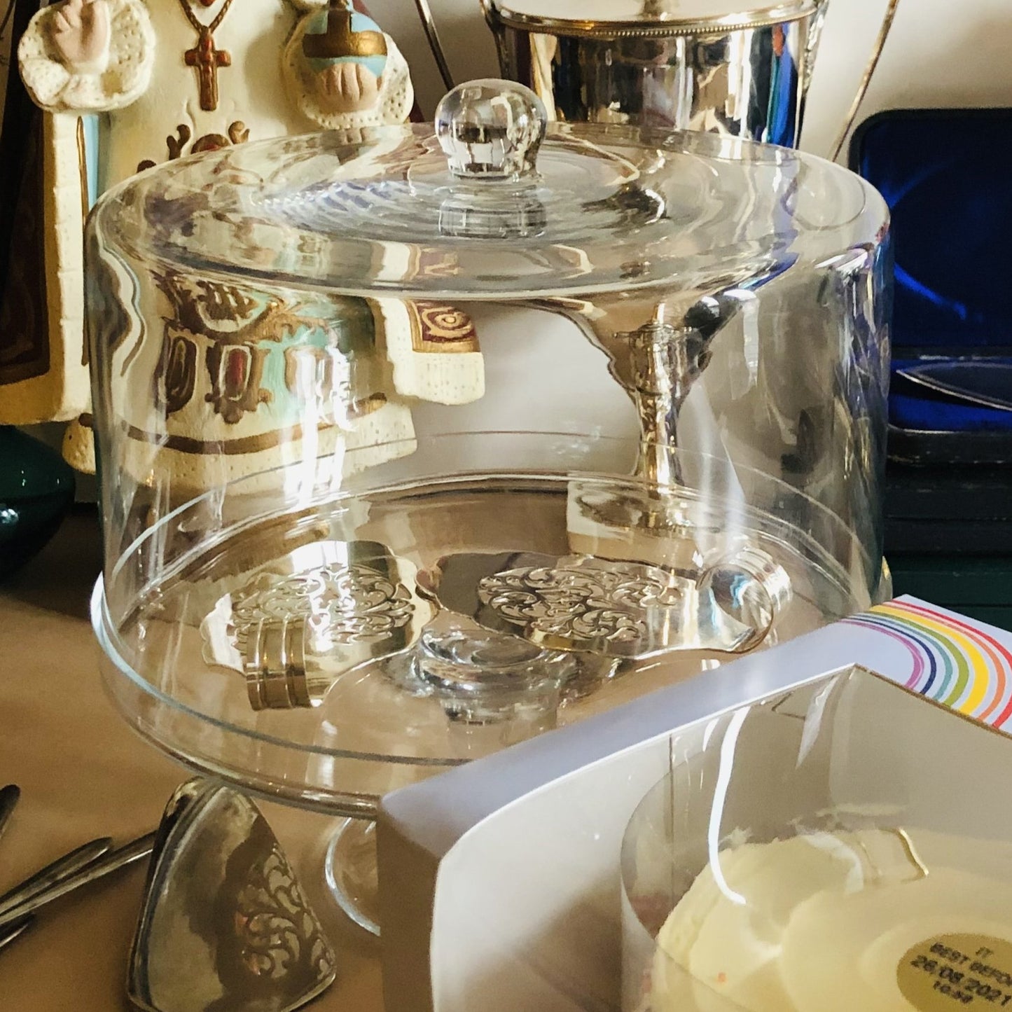 Large Glass Cake Stand