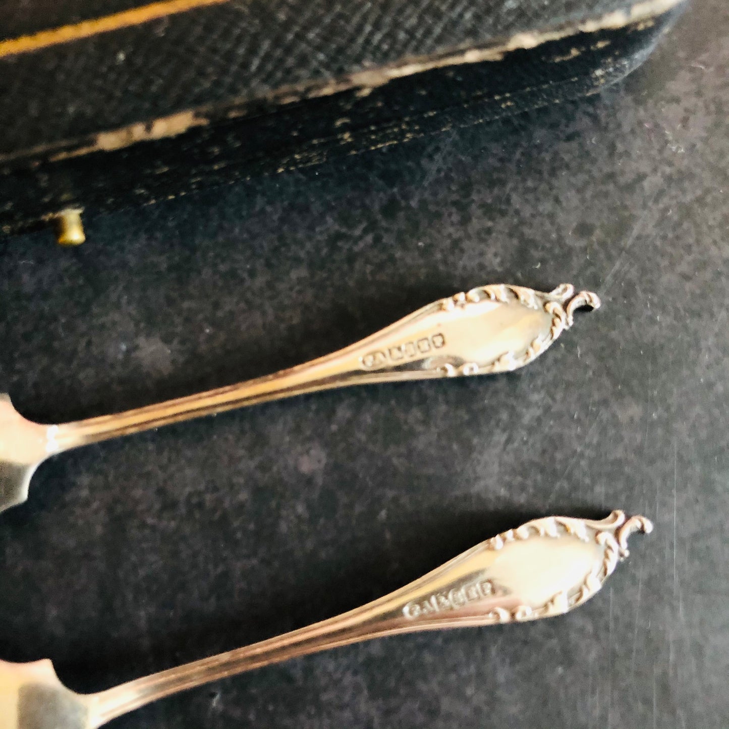 Antique Silver Engraved Preserve Spoons