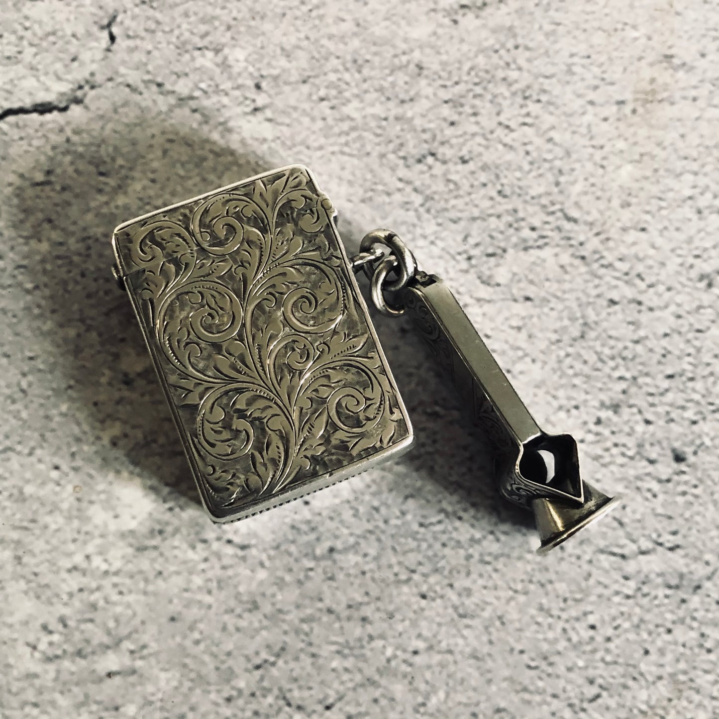 Antique Silver Vesta Case with Cheroot Cigar Cutter 1899 William Neale