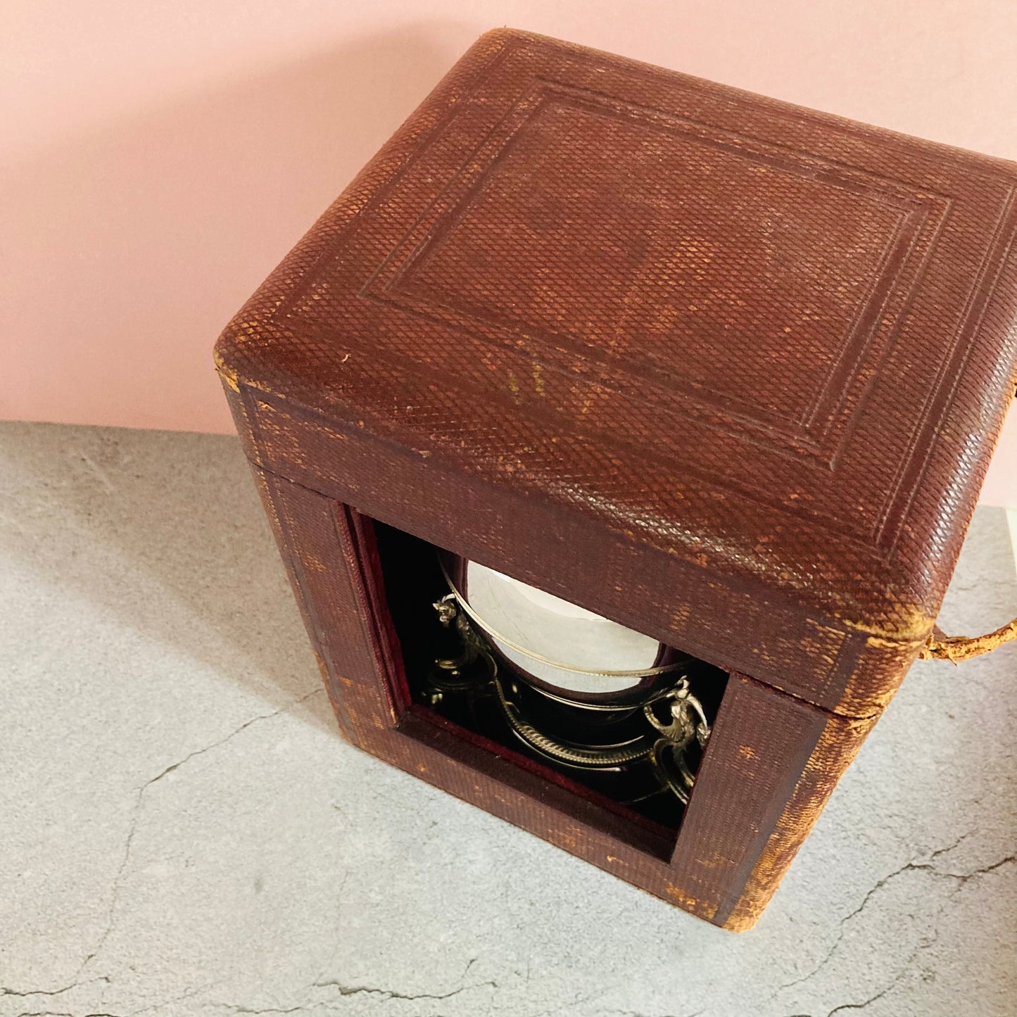 Antique Leather Large Carriage Clock Display Box