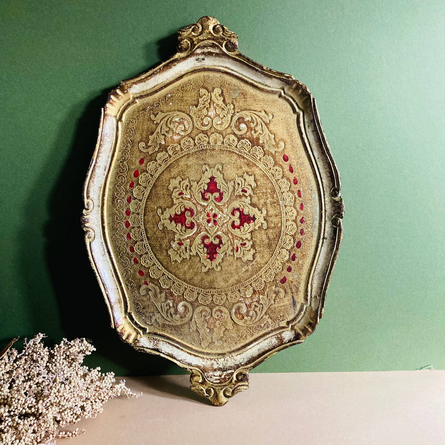 Vintage Florentine Paper Mache Tray