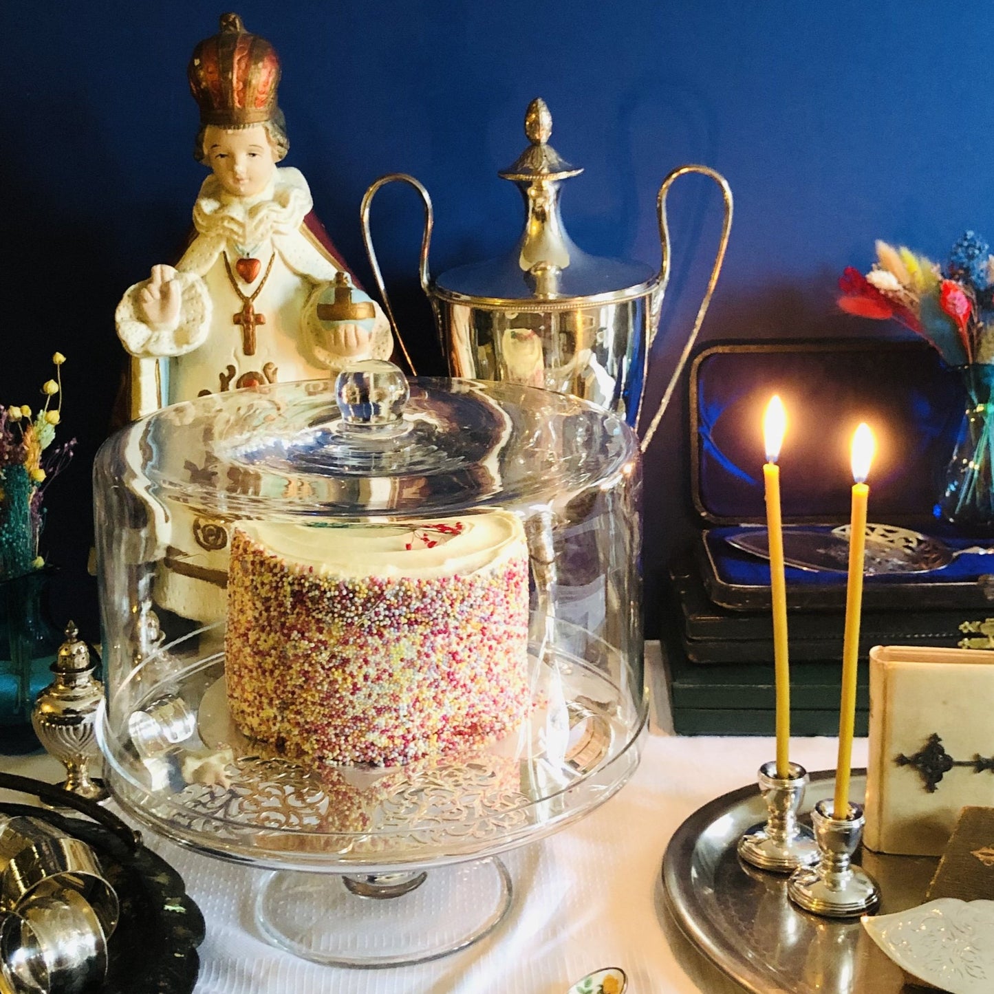Large Glass Cake Stand