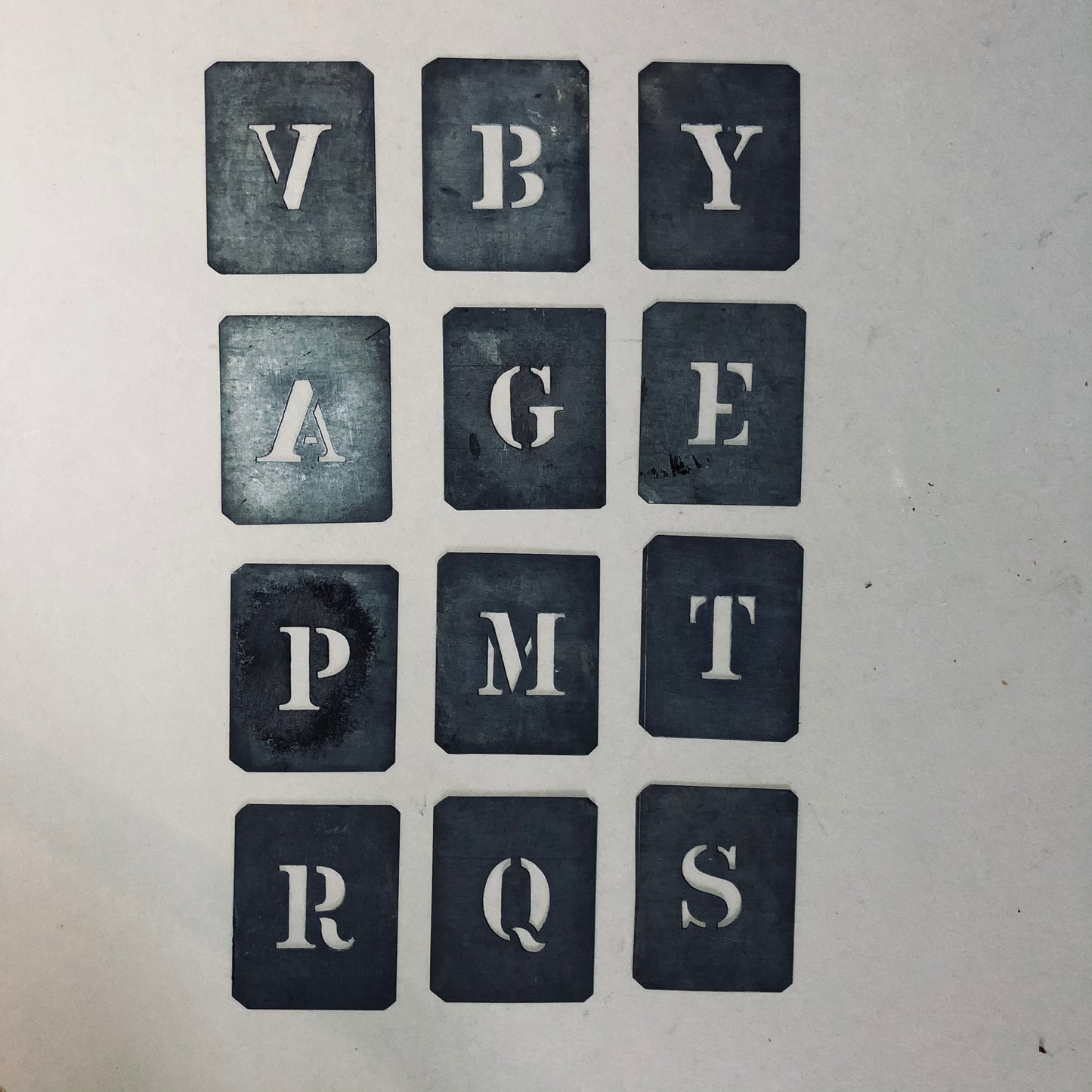The Director Sam - Vintage Galvanised Letter Stencils