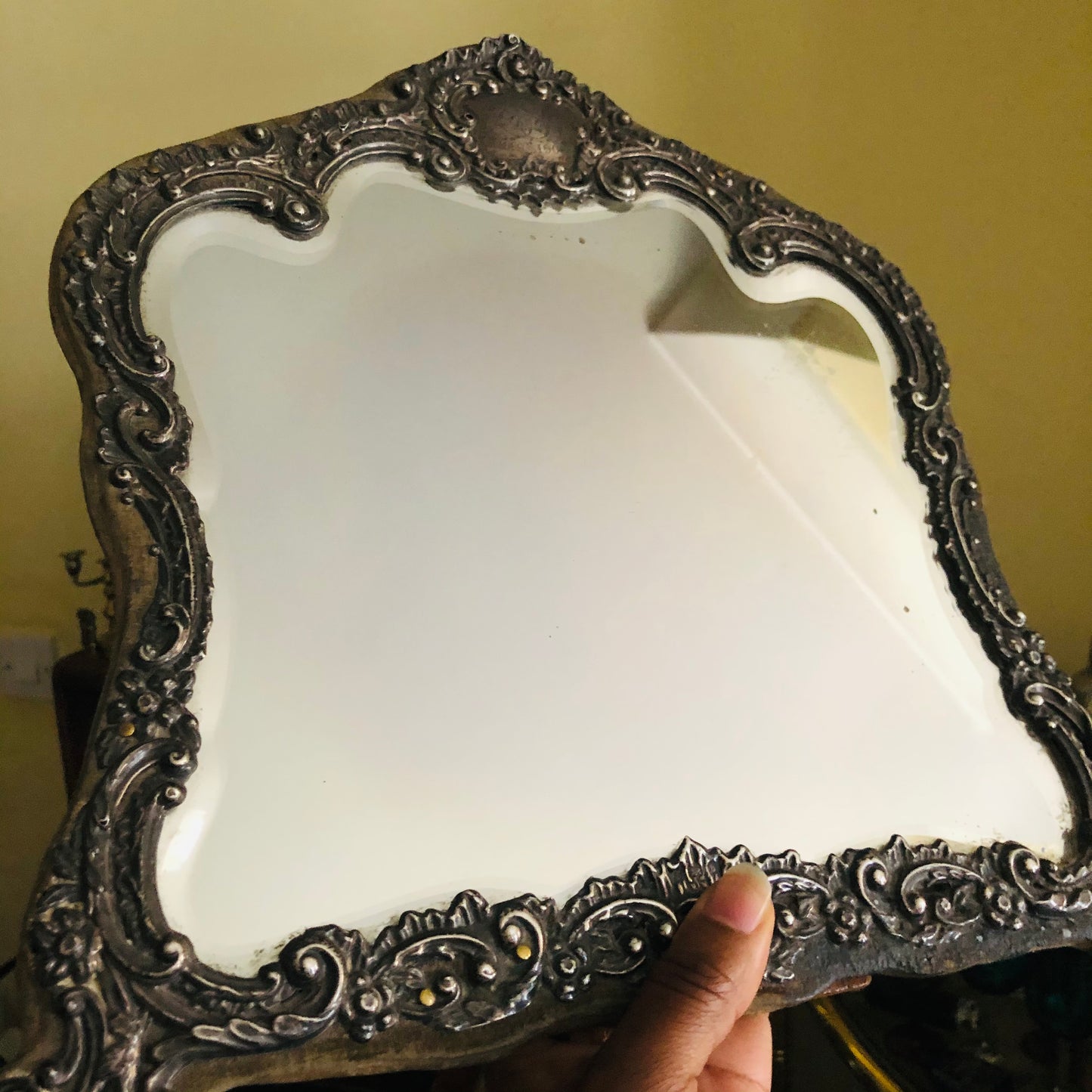 The Skater Stephanie - Edwardian Silver Vanity Mirror