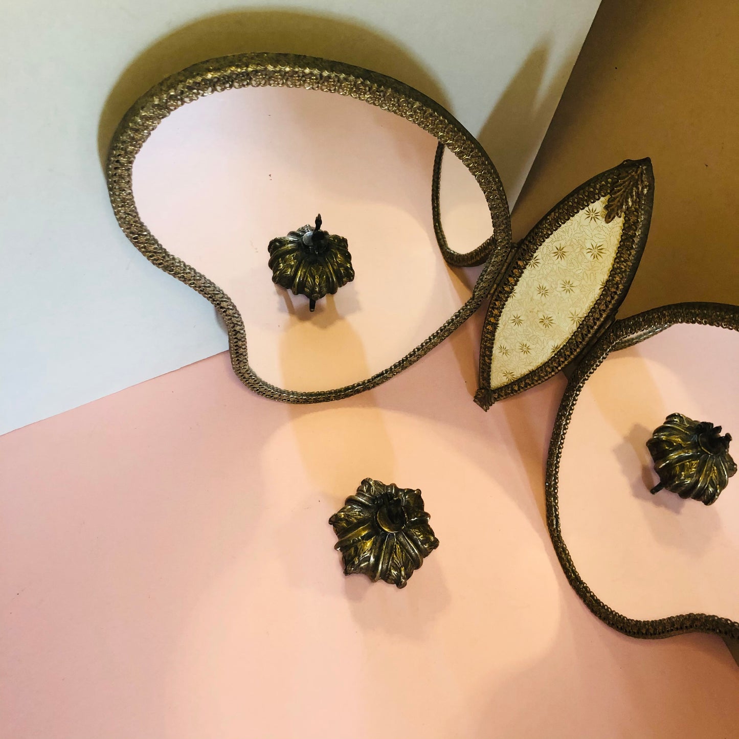 Vintage Triptych Butterfly Mirror | Very Rare Dressing Table Mirror