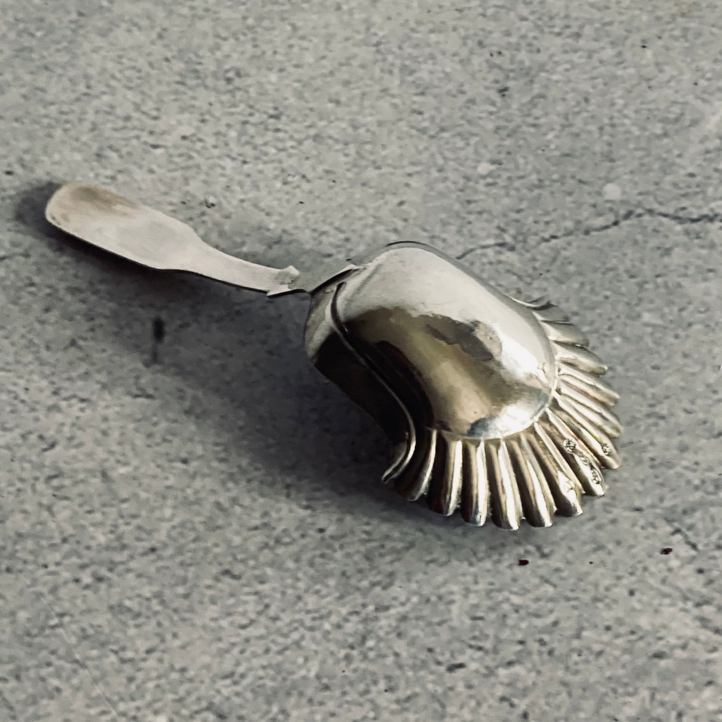 Georgian Sterling Silver Engraved Caddy Spoon Birmingham 1819