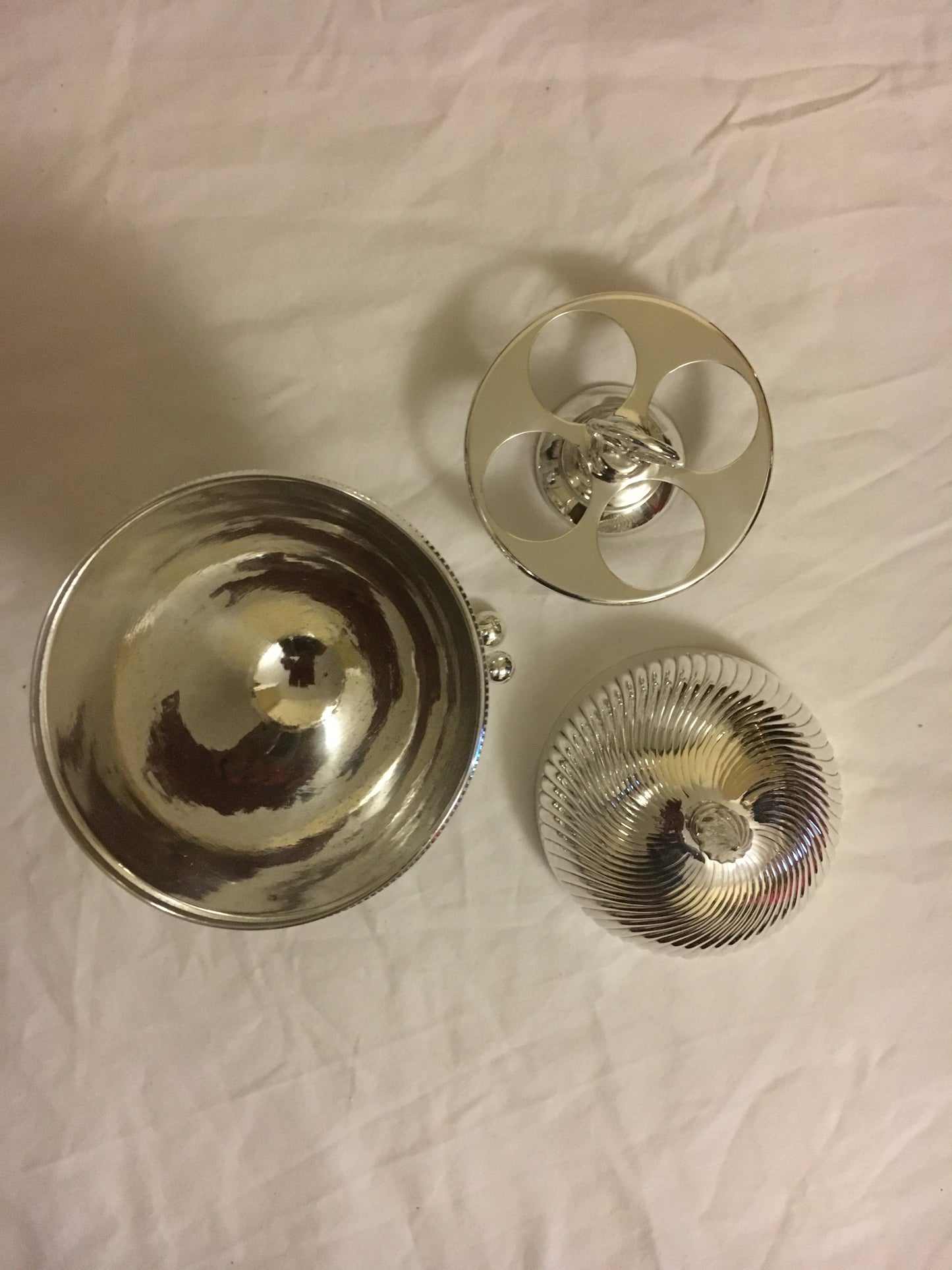 The Groom Lance - Silver Egg Coddler with Rippled Lid