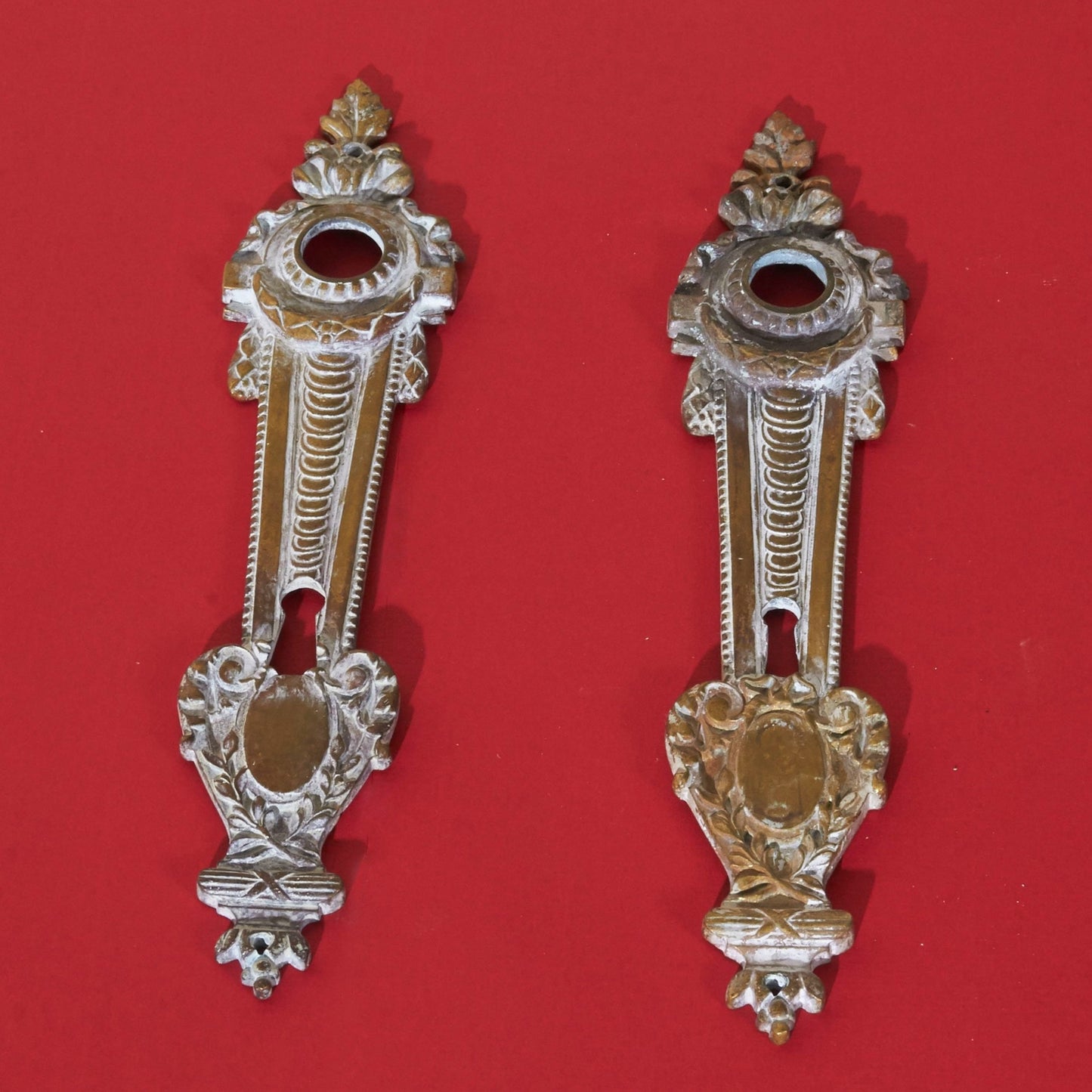 The Pimp Robin - Pair Of French Salvage Handle Back Plate and Escutcheon