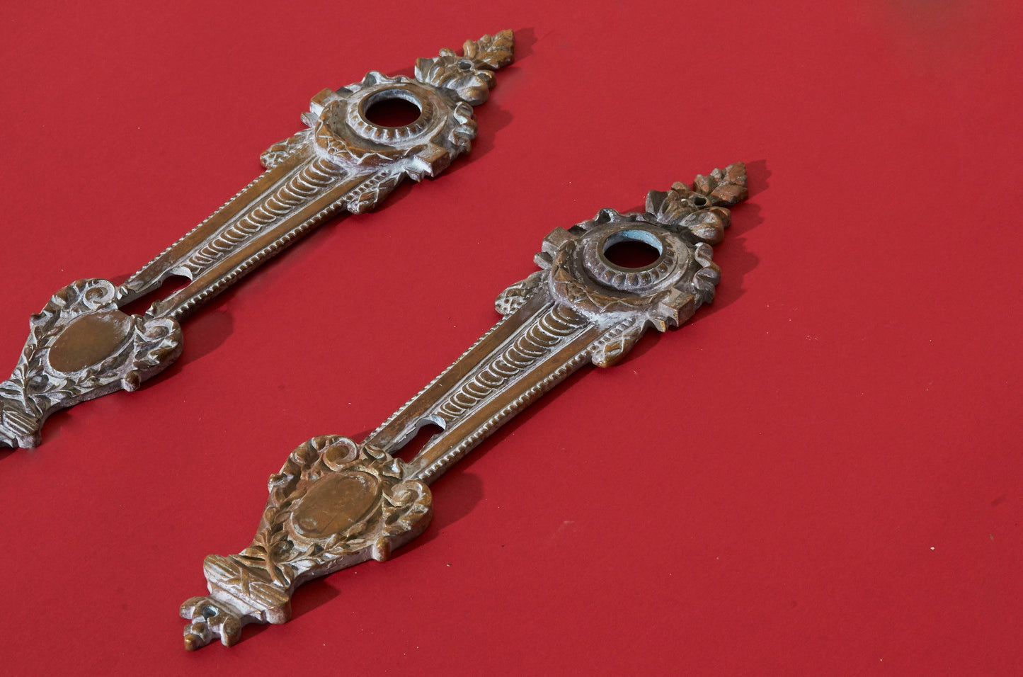 The Pimp Robin - Pair Of French Salvage Handle Back Plate and Escutcheon