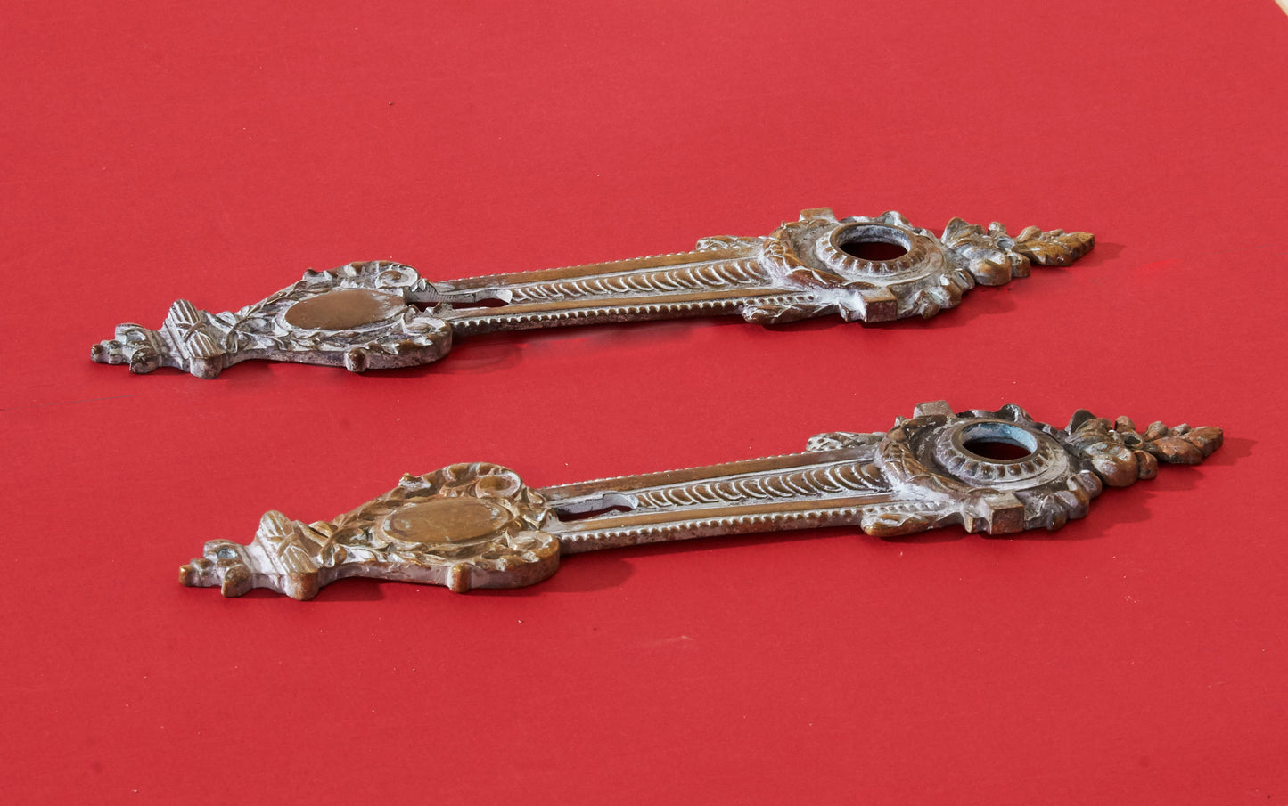 The Pimp Robin - Pair Of French Salvage Handle Back Plate and Escutcheon