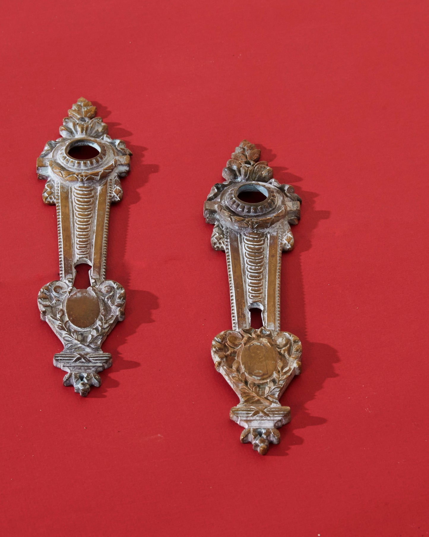 The Pimp Robin - Pair Of French Salvage Handle Back Plate and Escutcheon