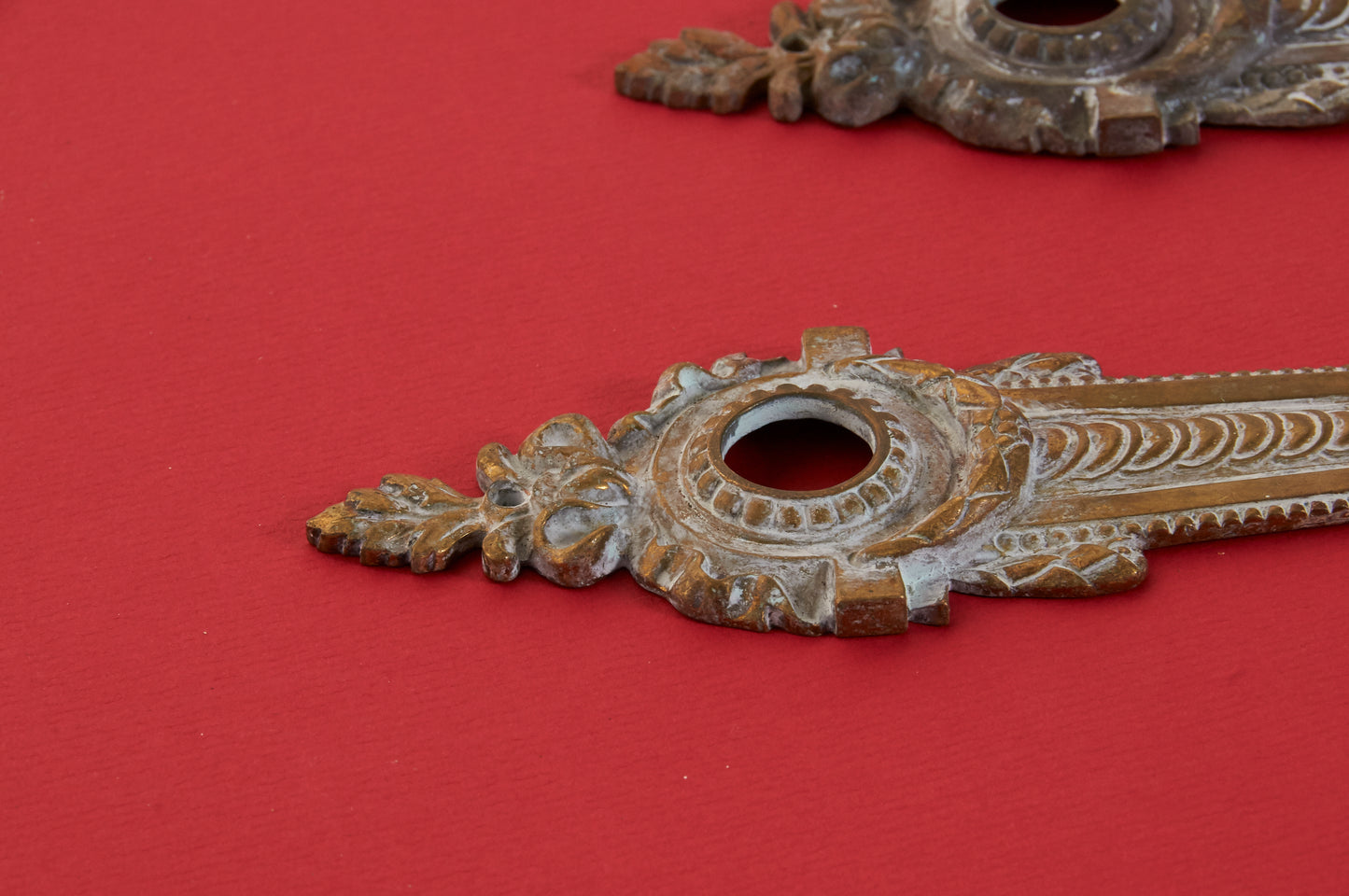 The Pimp Robin - Pair Of French Salvage Handle Back Plate and Escutcheon