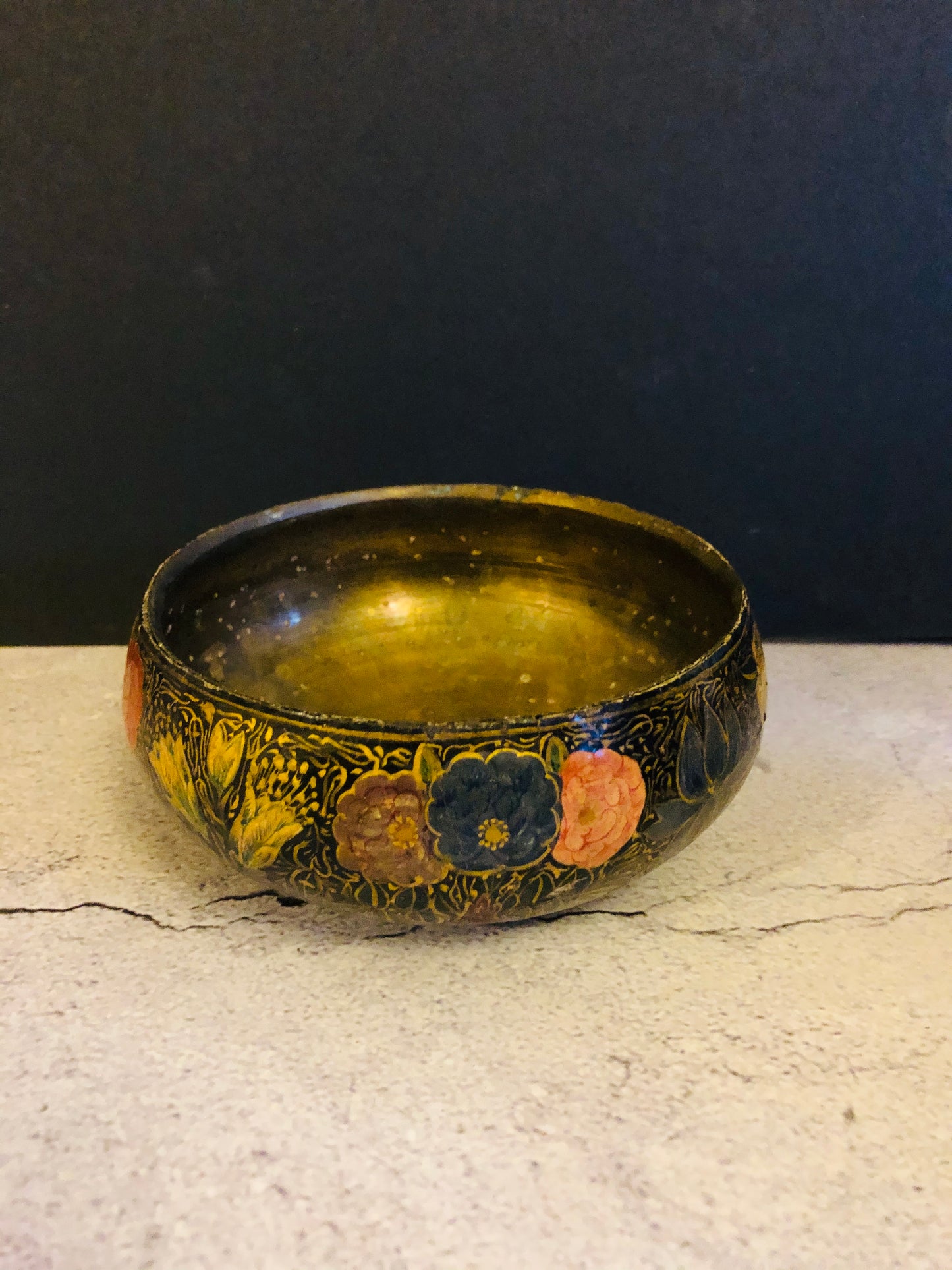 The Tattooist Kim- Antique Kashmir Papier Mache Bowl