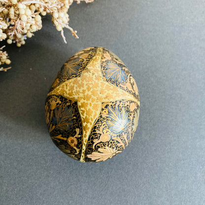 Vintage Paper Mache Kashmir Egg Shape Box