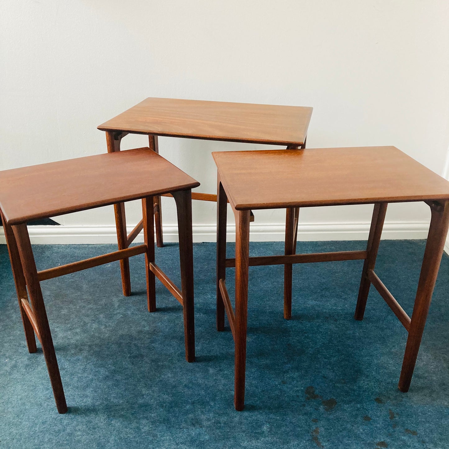 Mid Century Danish Rosewood Nesting Side Tables