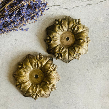 Decorative Rosette Backplate / Brass Architectural Salvage