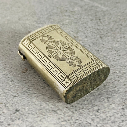 Antique Silver Plate Beautifully Engraved Vesta Case