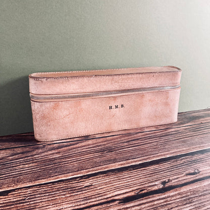 Antique Leather Travel Vanity Case