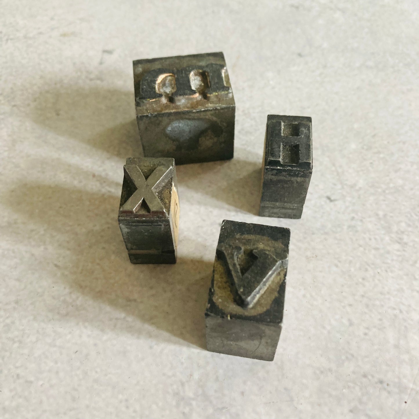 Vintage Printing Typeset Letter Blocks