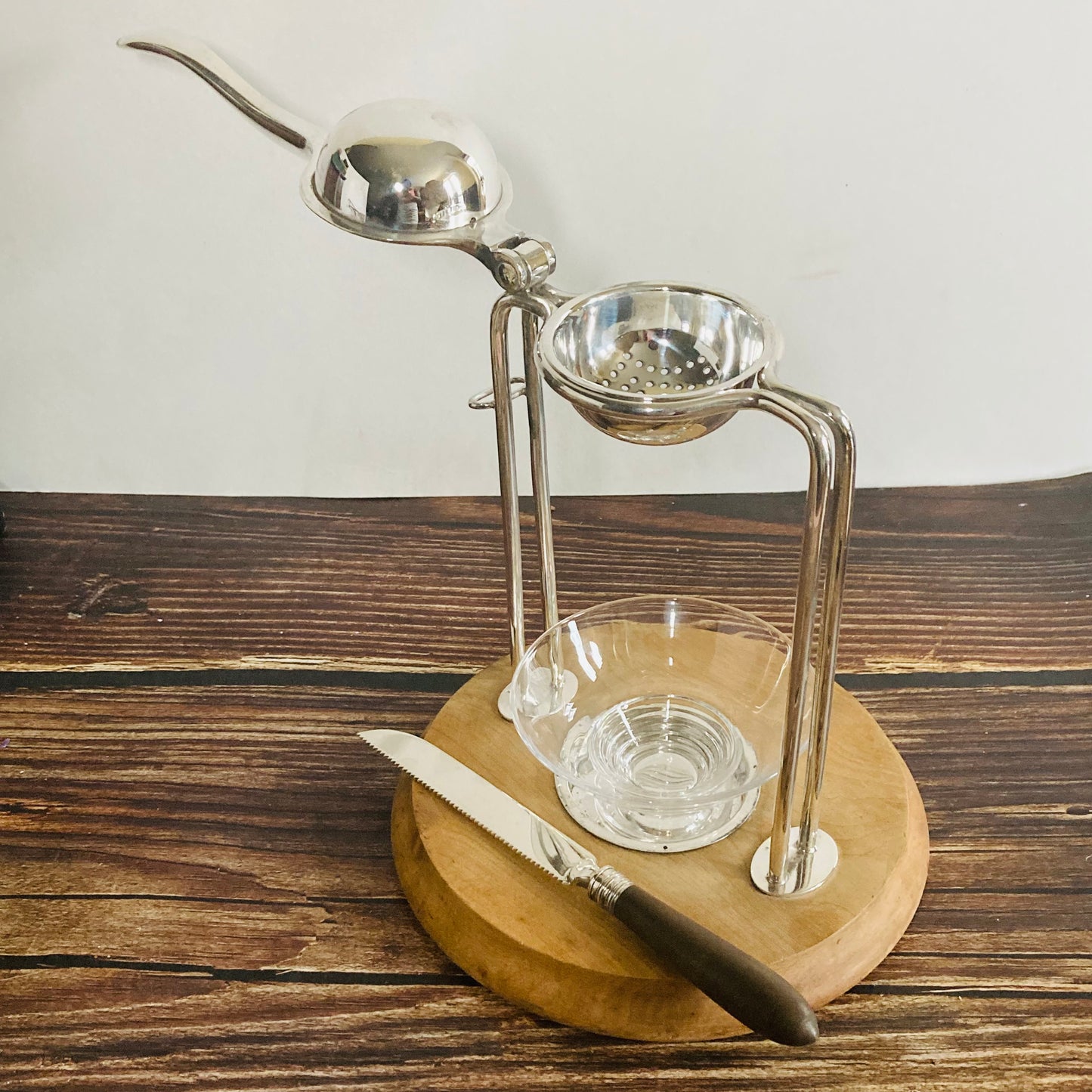 The Duchess Tyler - Antique Silver and Wooden Lemon Juicer