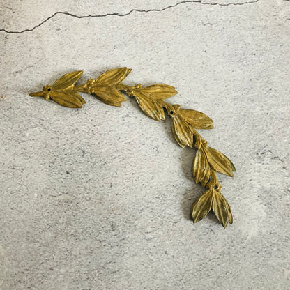 Antique Decorative Laurel Brass Plaque