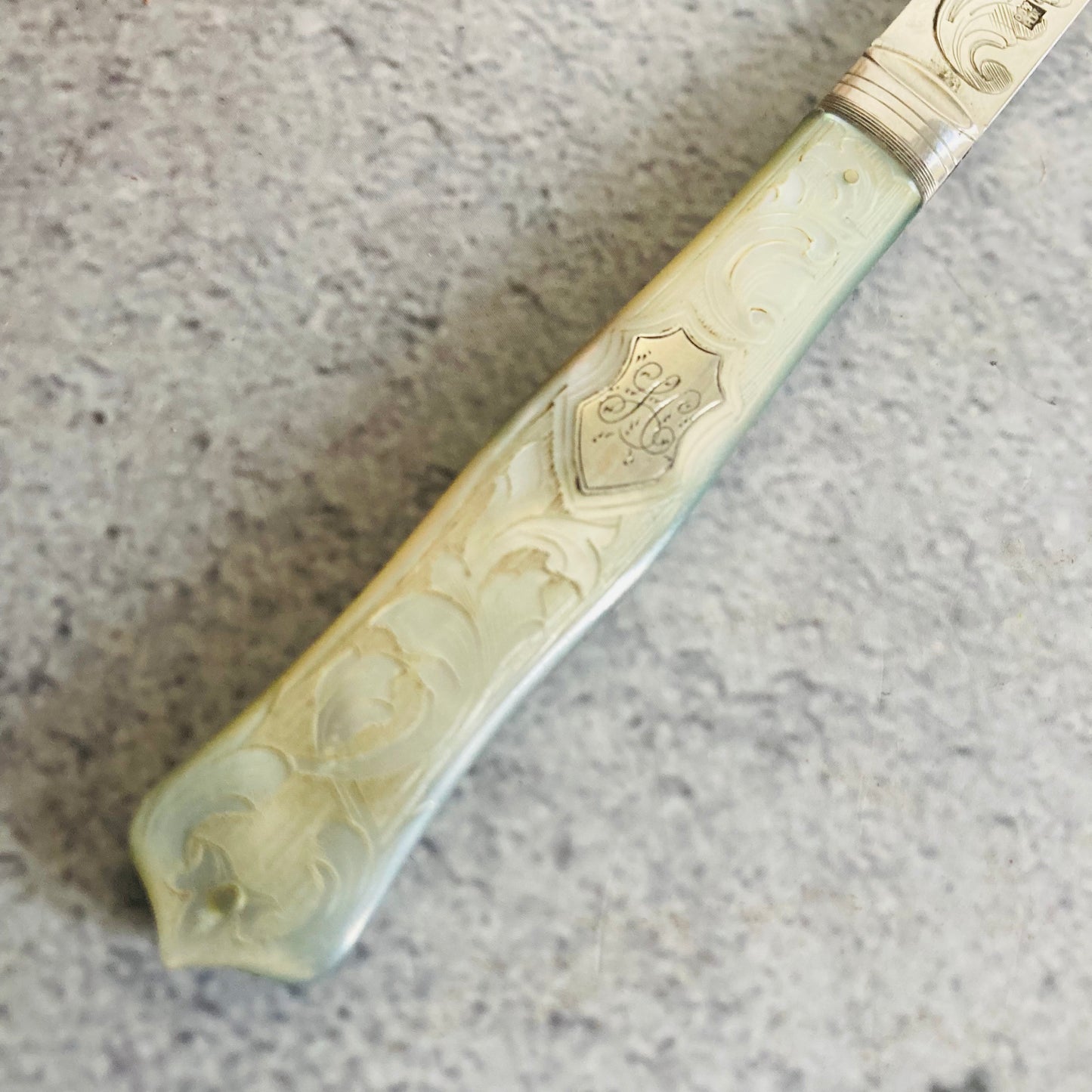 Antique Silver and Mother Of Pearl Fruit Knife In A Case