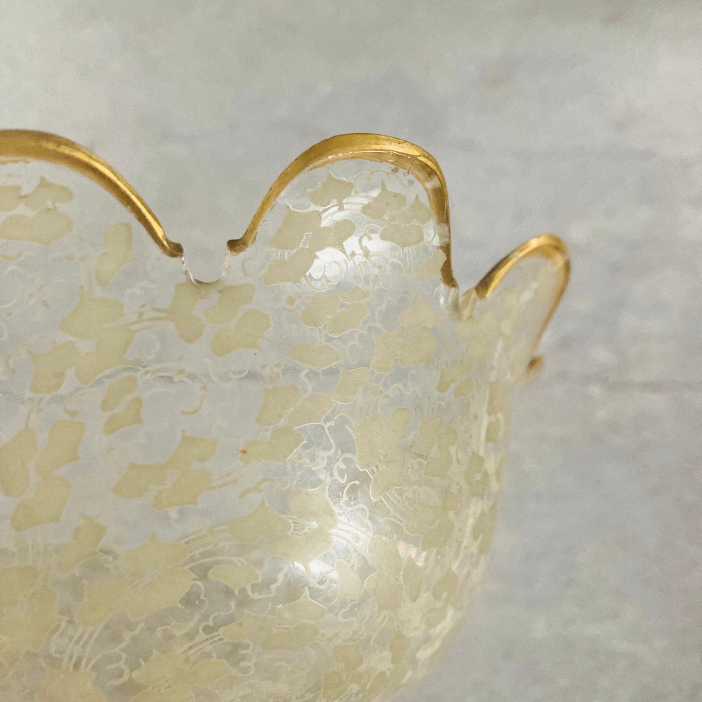 Rare Victorian Glass Lace Decorated Pedestal Dish