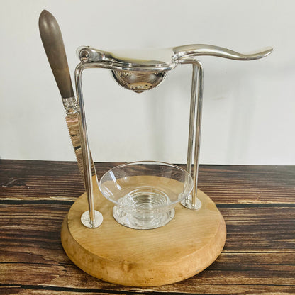 The Duchess Tyler - Antique Silver and Wooden Lemon Juicer