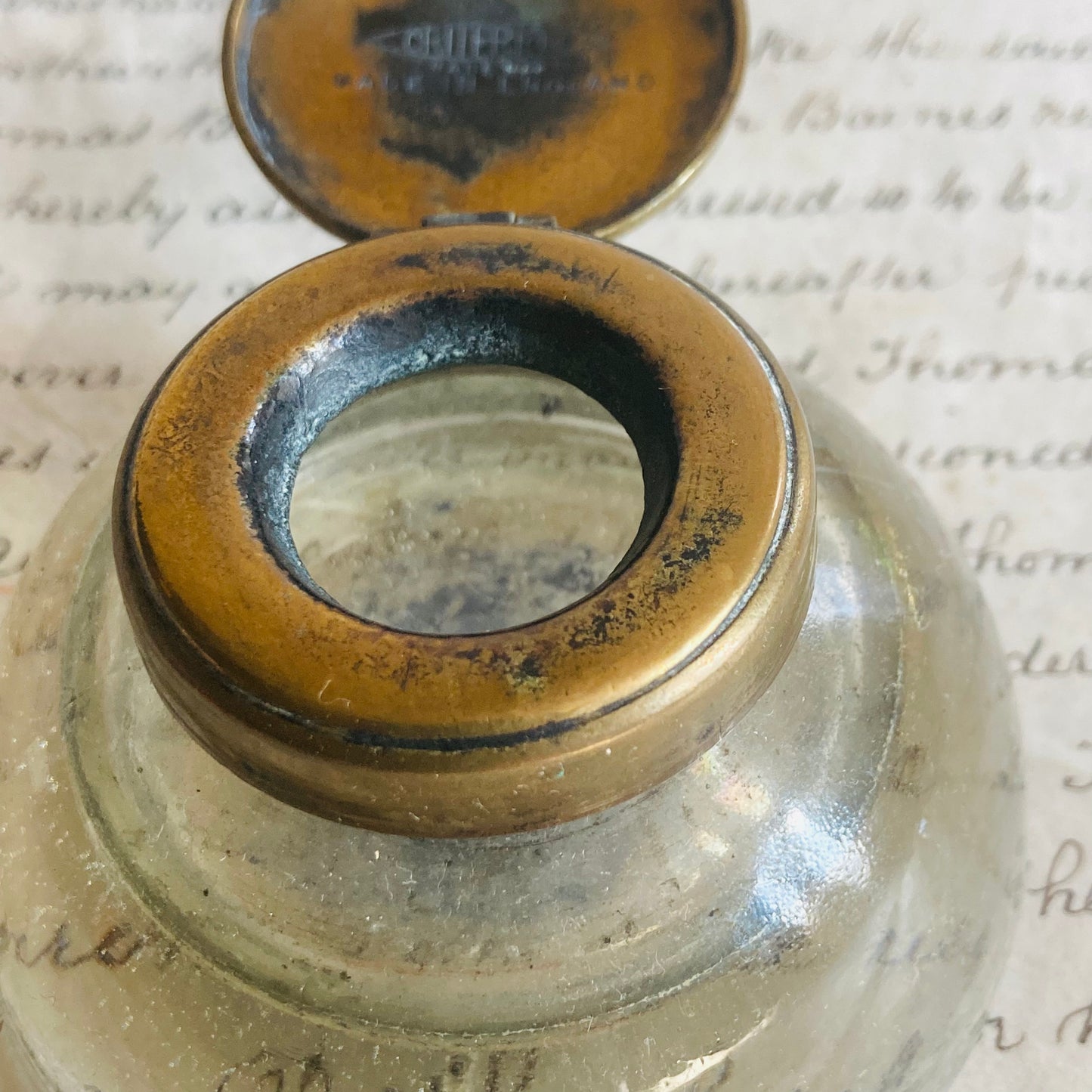 Antique Brass Inkwell by Criterion