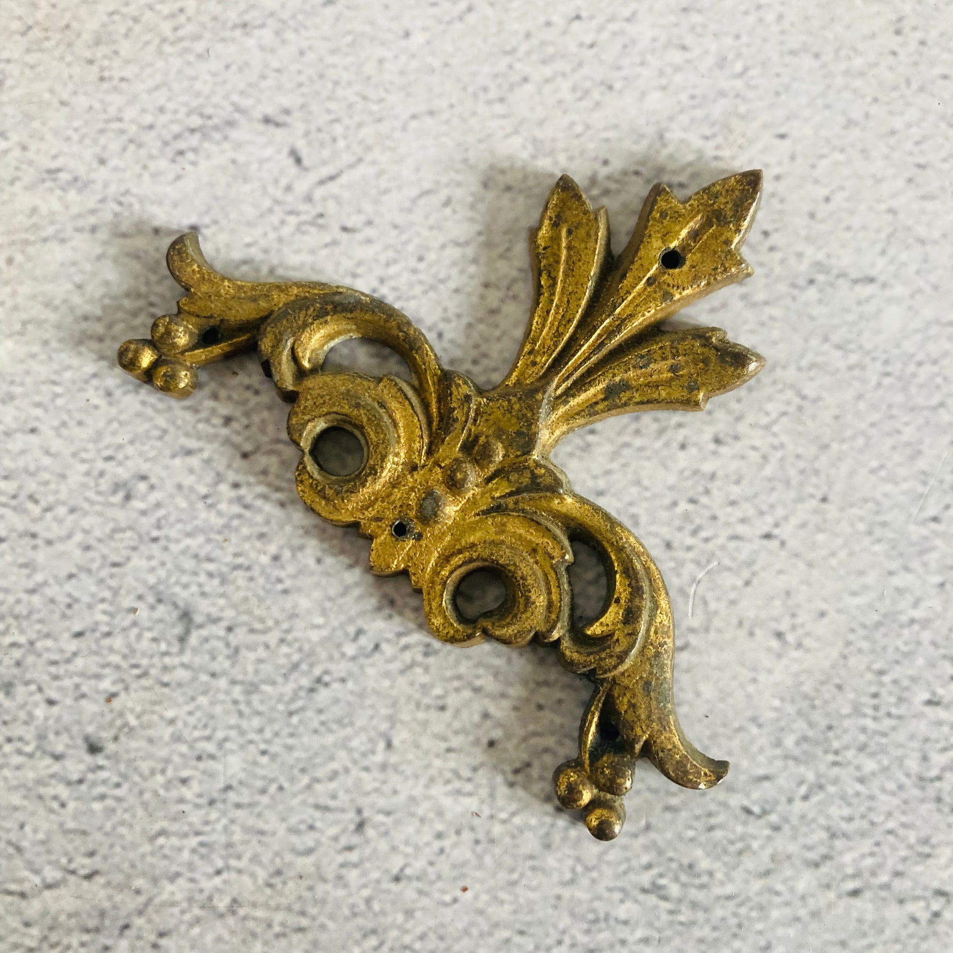 Antique Decorative Small Brass Plaque