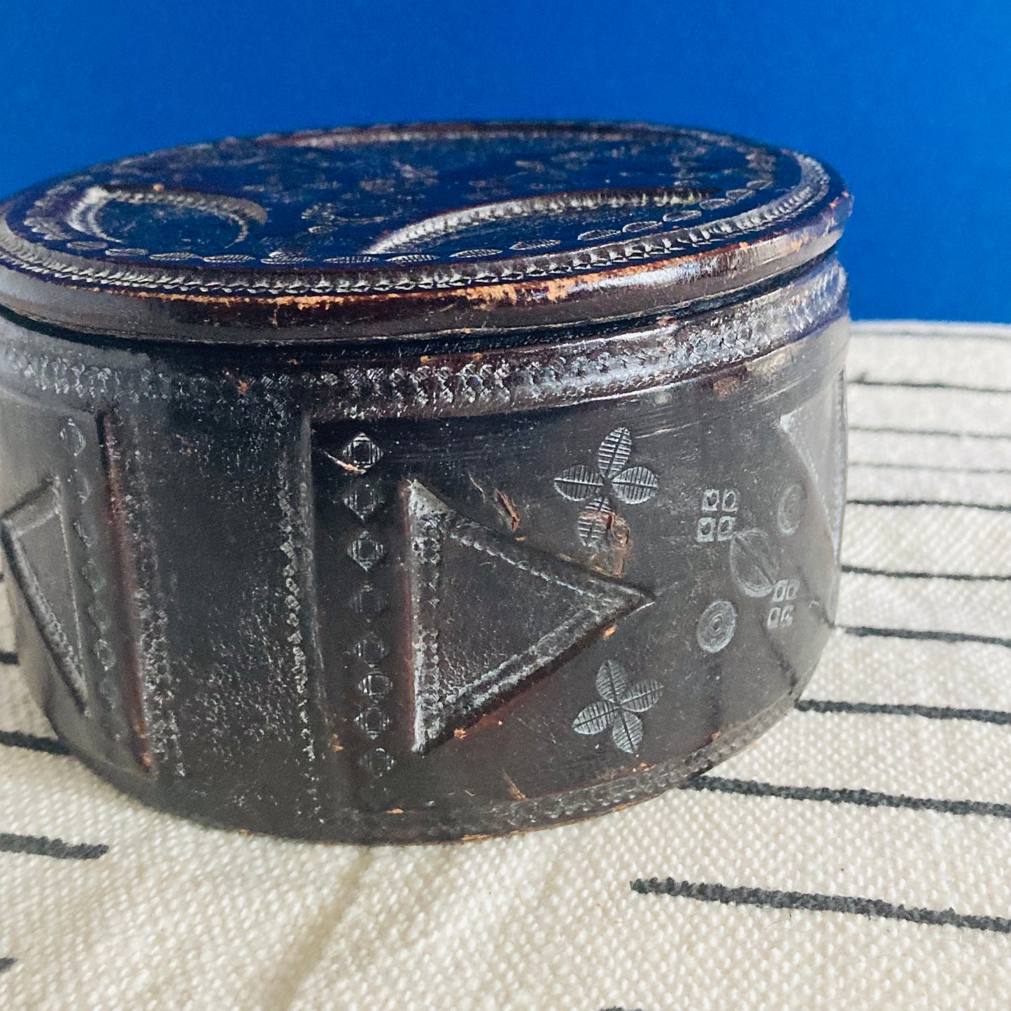 Vintage Tooled Leather Tuareg Box | Jewellery Box