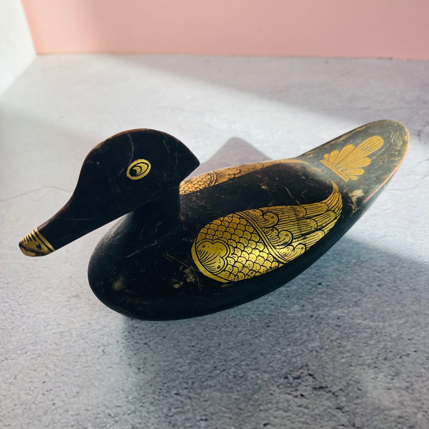 The Director Winnie - Antique Black Lacquer Duck Figure