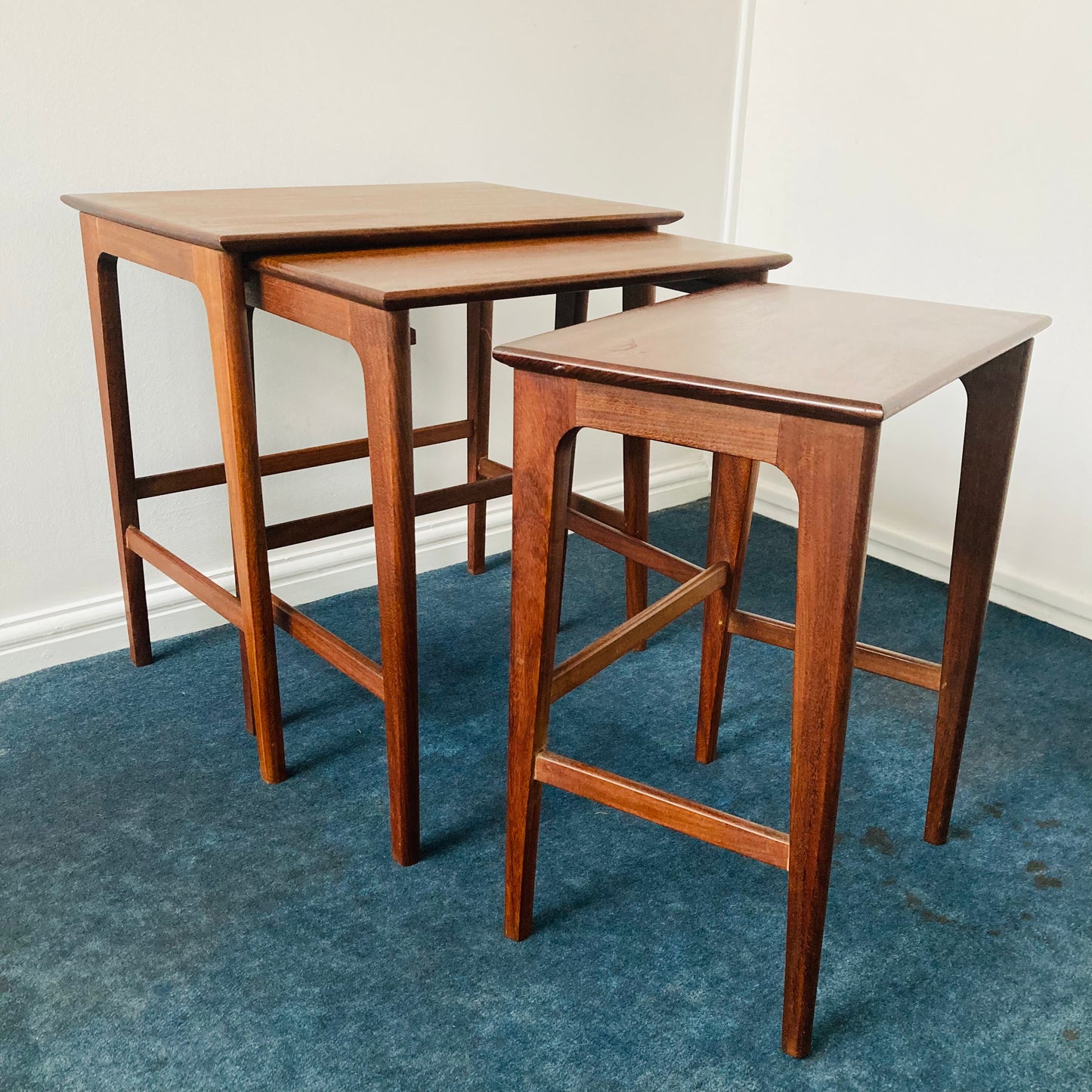 Mid Century Danish Rosewood Nesting Side Tables