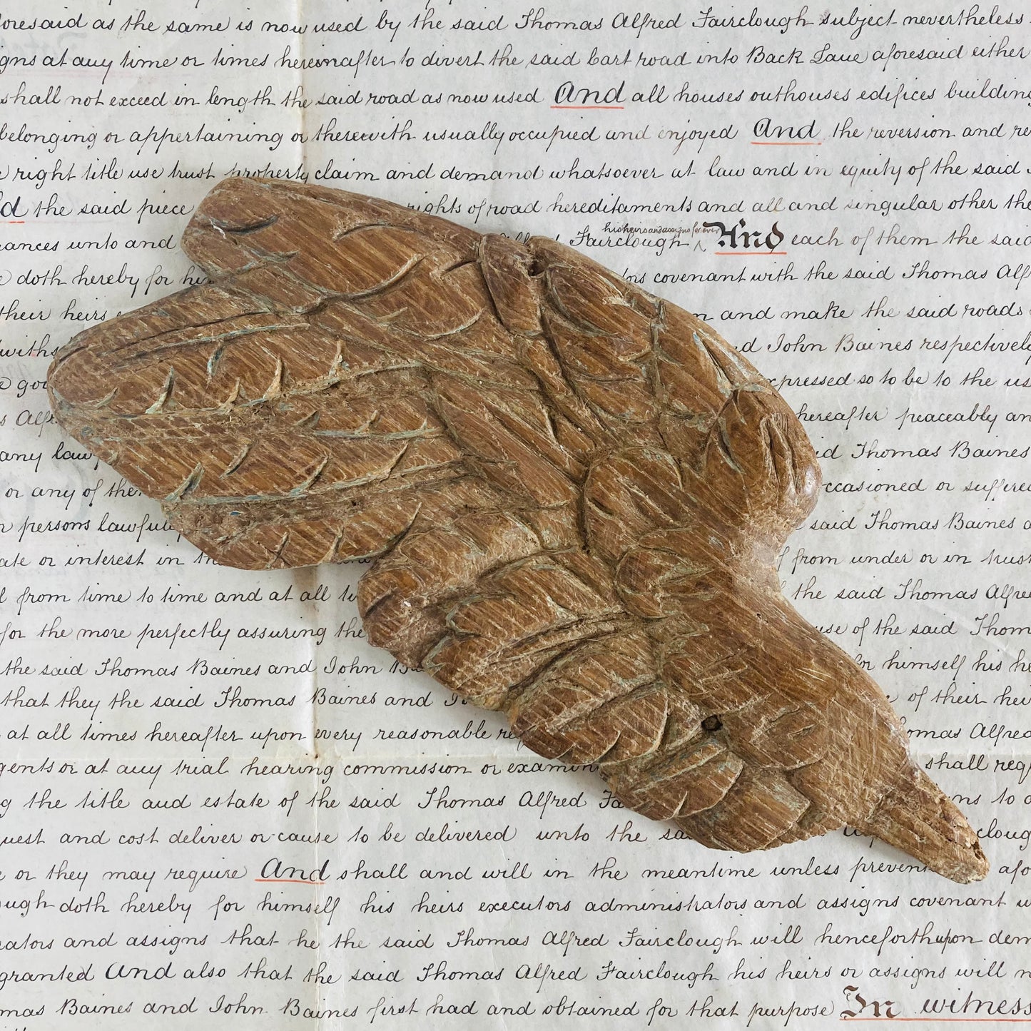 Antique Angel Wing Decorative Salvage Wooden Fragment For Decor Styling