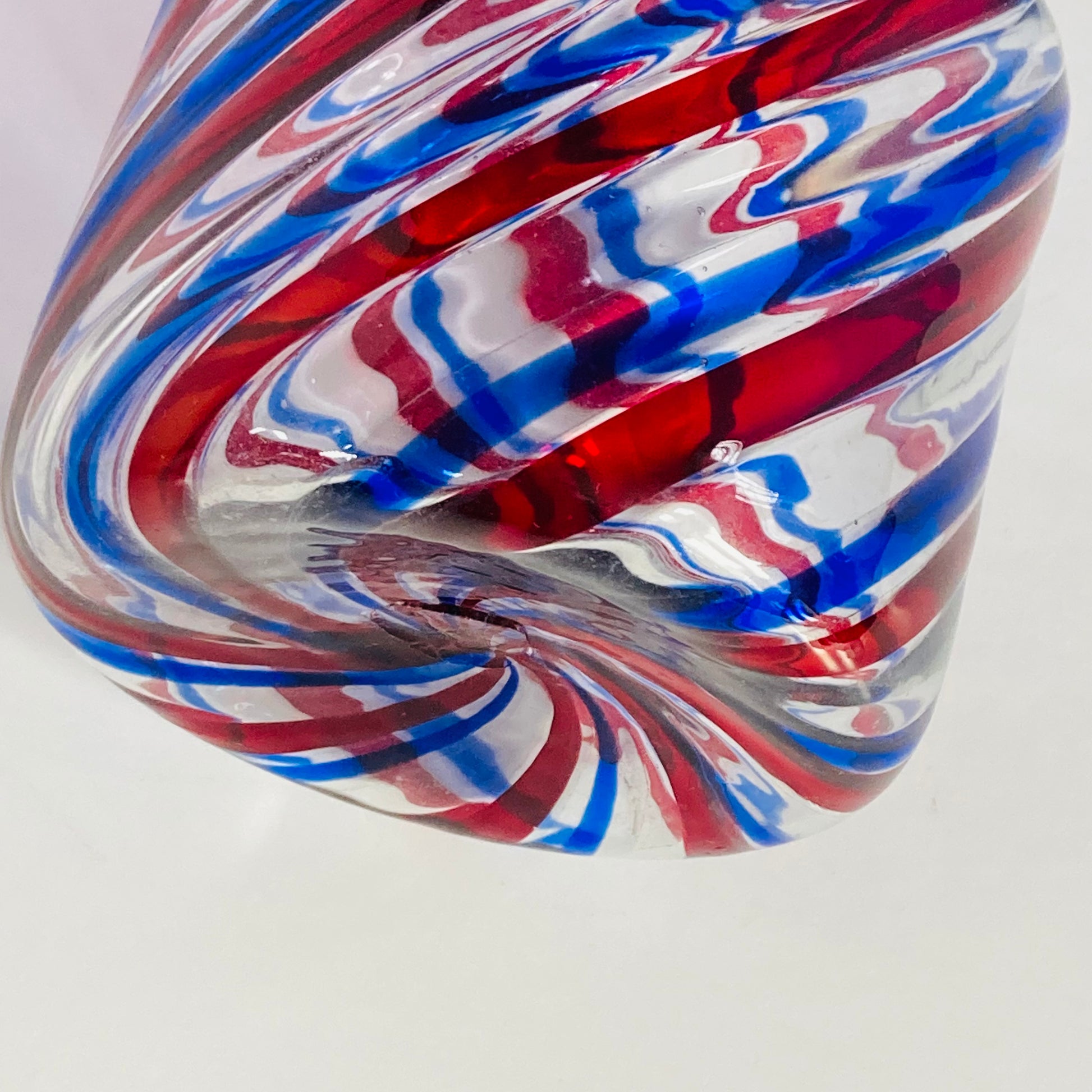 Mid Century Barovier e Toso Murano Glass Decanter in Candy Cane Spiral