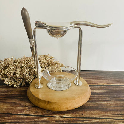 The Duchess Tyler - Antique Silver and Wooden Lemon Juicer