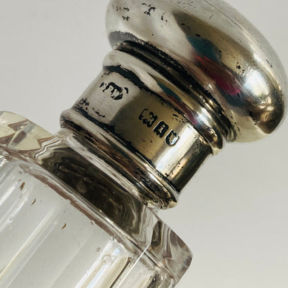 Antique Vanity Long Glass and Silver Jar