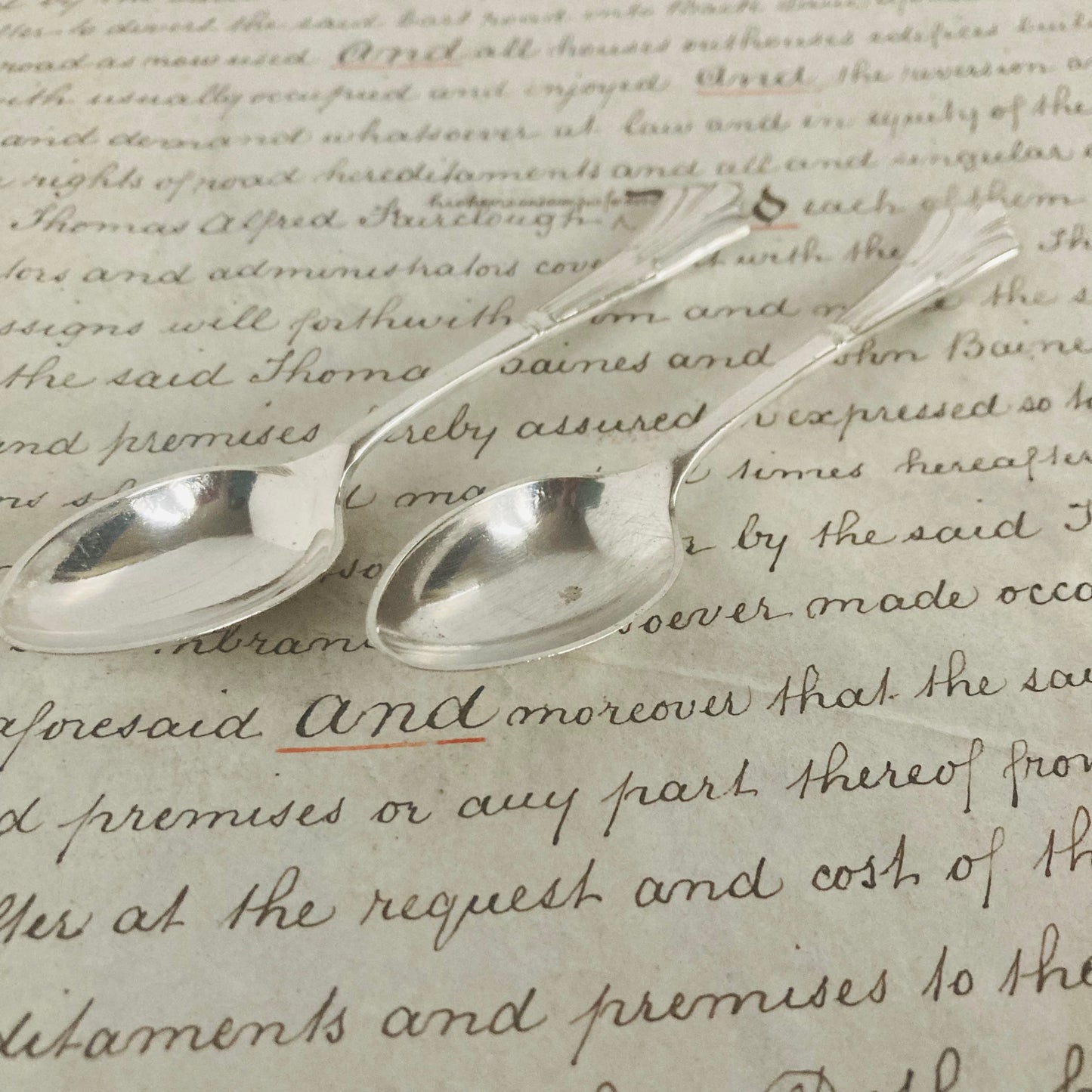Antique Silver Teaspoon / Coffee Spoon in Albany Pattern